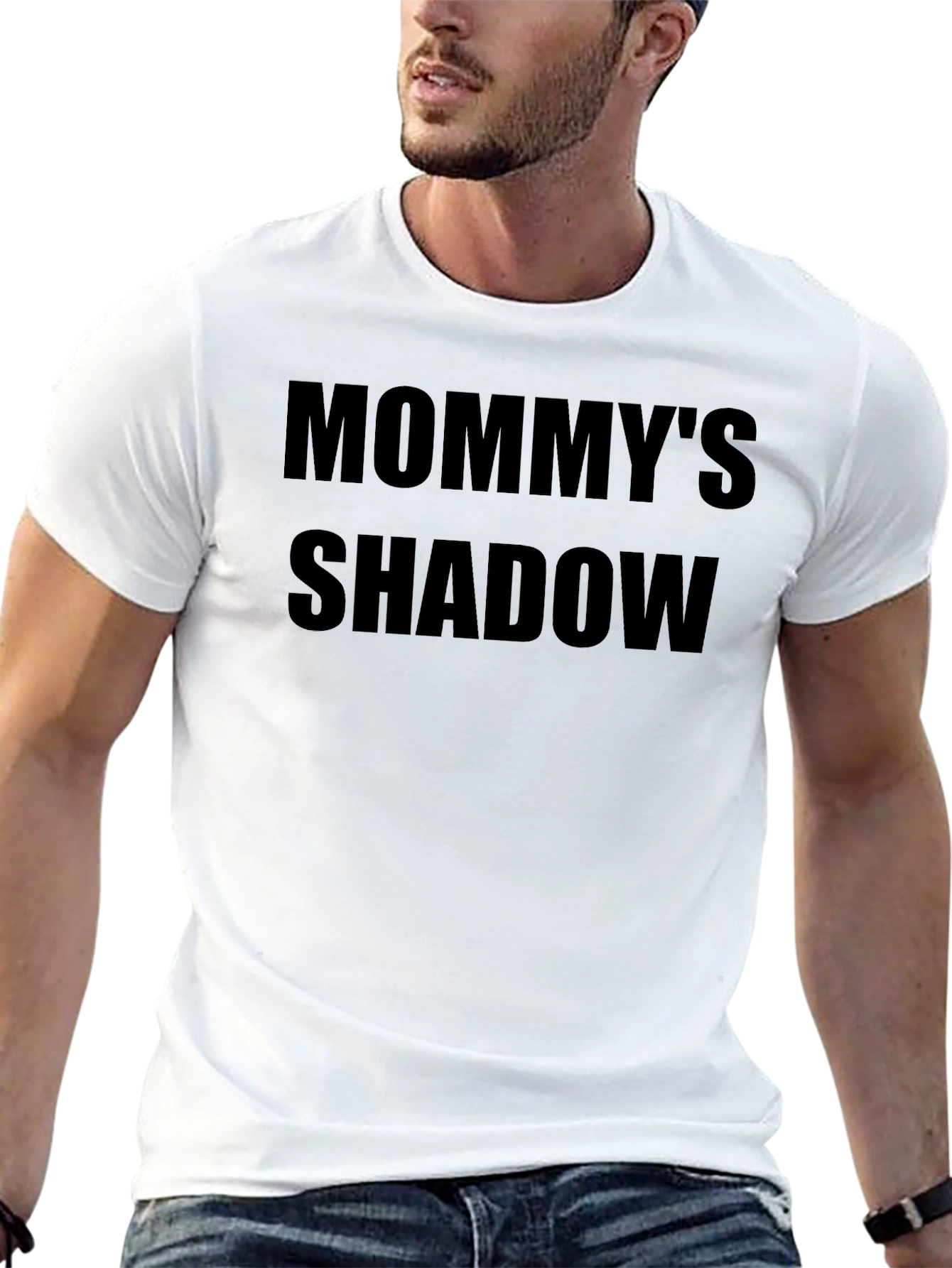 Mommys Shadow Black T-Shirt - Trendy Casual Wear