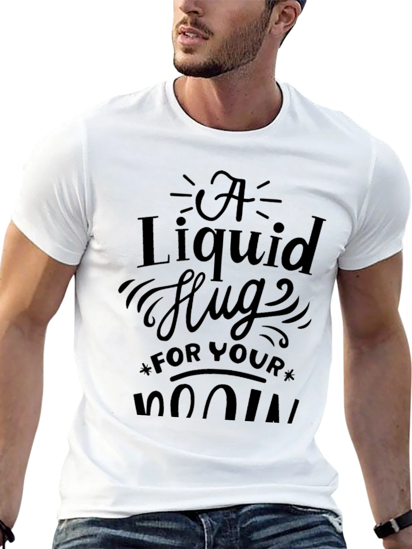 Liquid Hug Black Graphic T-Shirt