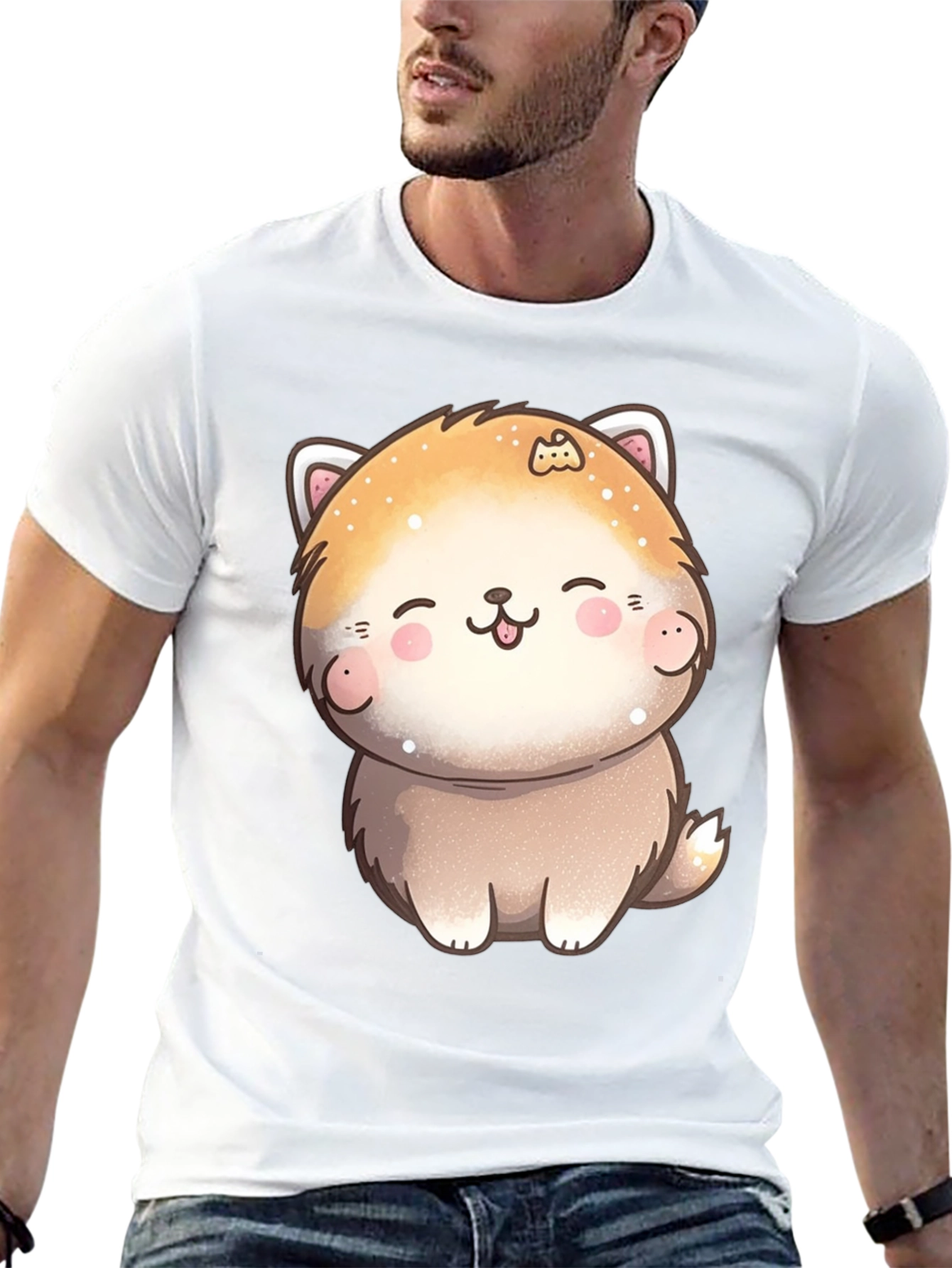 Cute Kawaii Dog T-Shirt - Unisex Black Tee