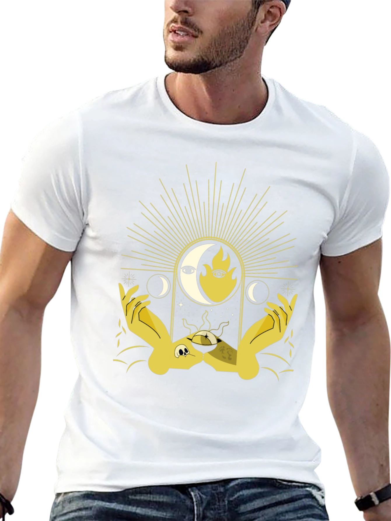 Mystic Moon & Sun Graphic Tee - Black
