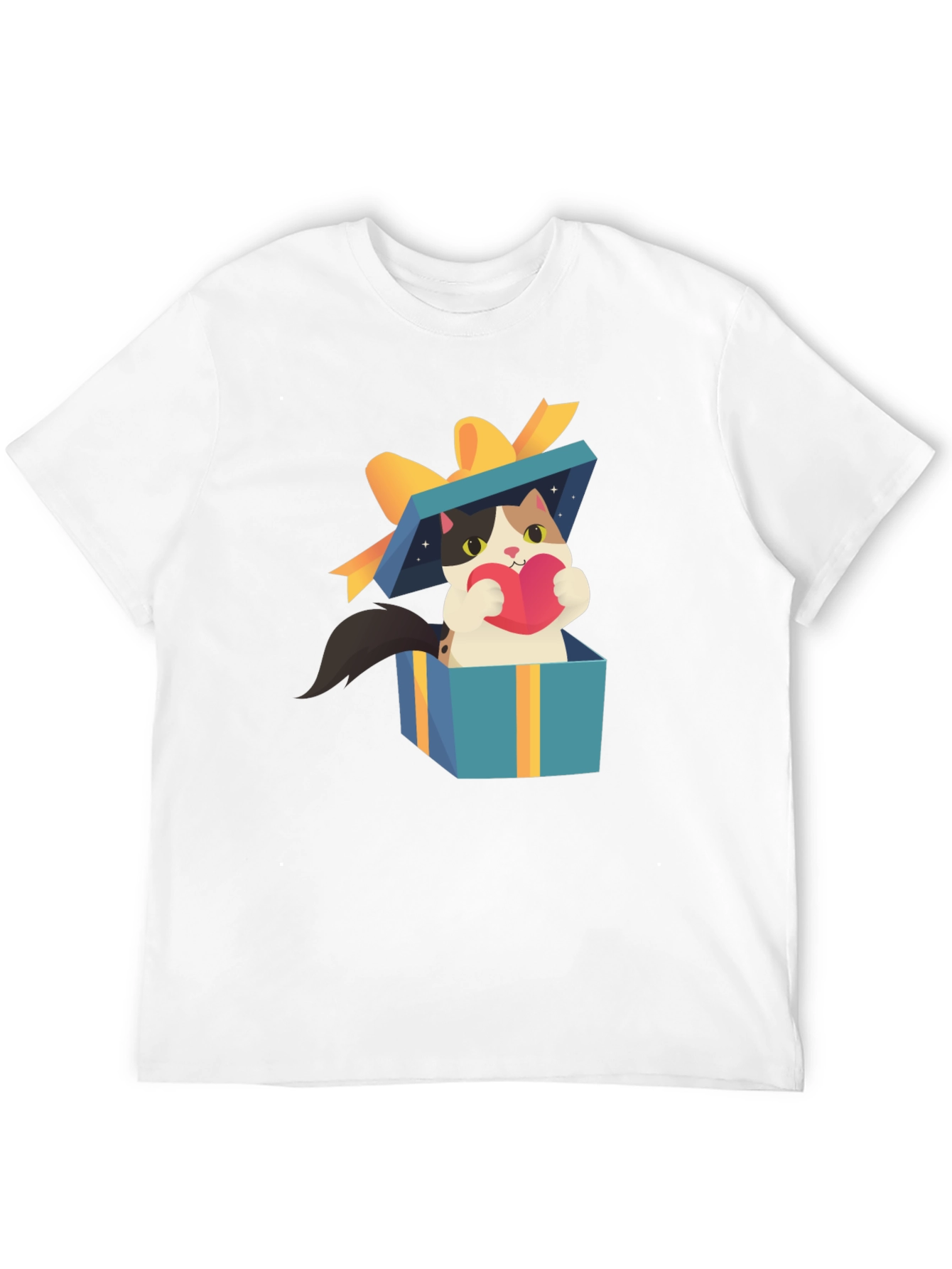 Cat in Gift Box T-Shirt - Unique Design