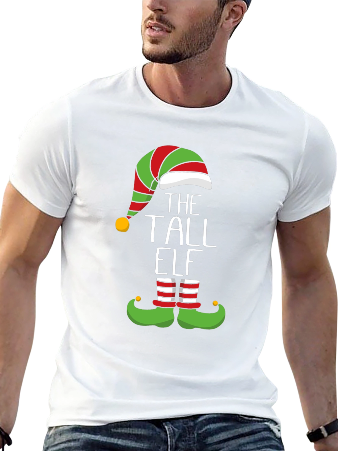 The Tall Elf Graphic Tee - Holiday Festive Fun