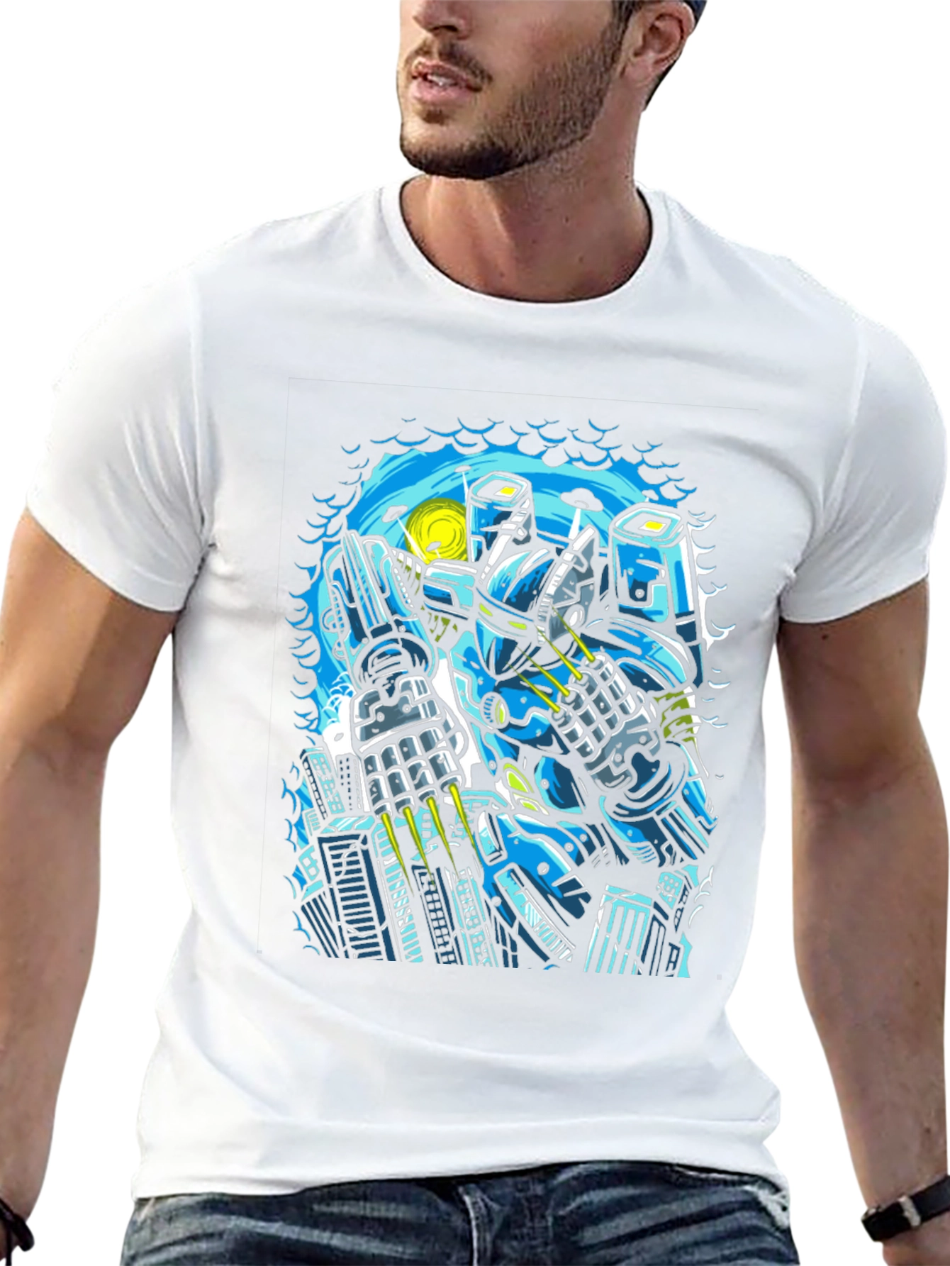 Robot Graphic Black T-Shirt