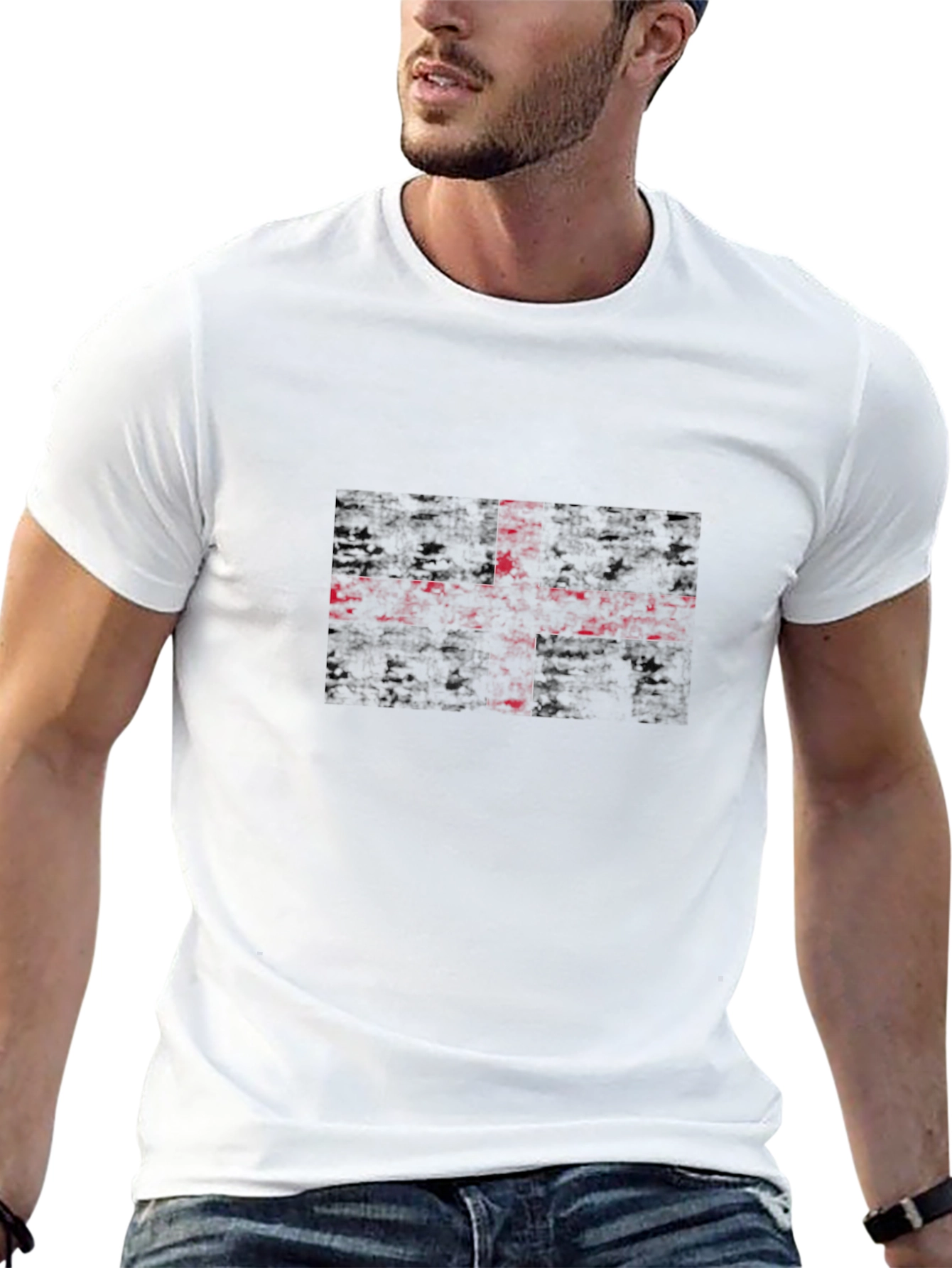 Grunge England Flag T-Shirt - Black