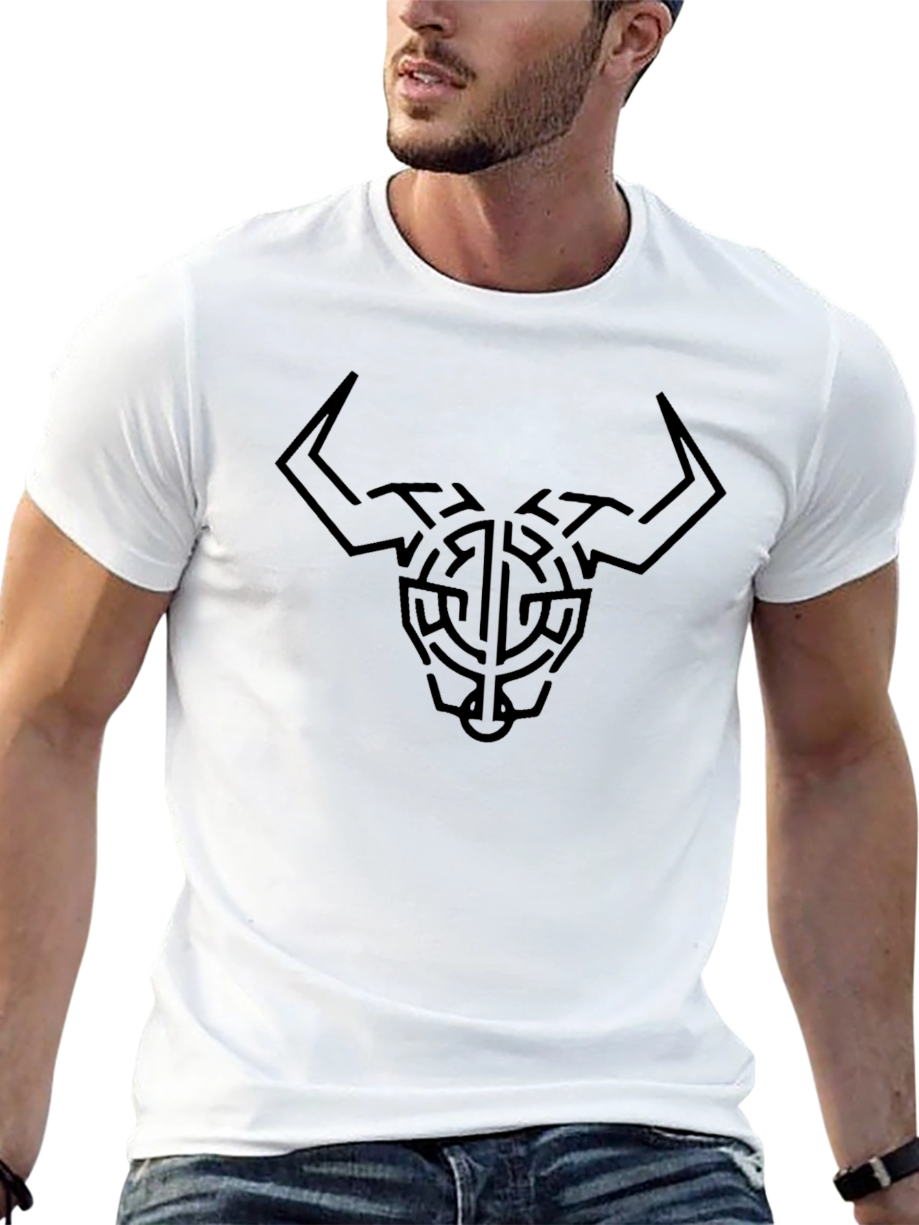 Geometric Bull T-Shirt - Graphic Tee
