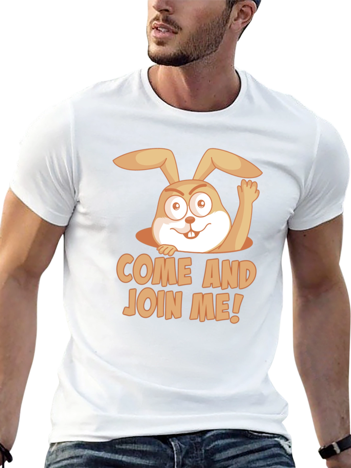 Come and Join Me! Rabbit Graphic T-Shirt
