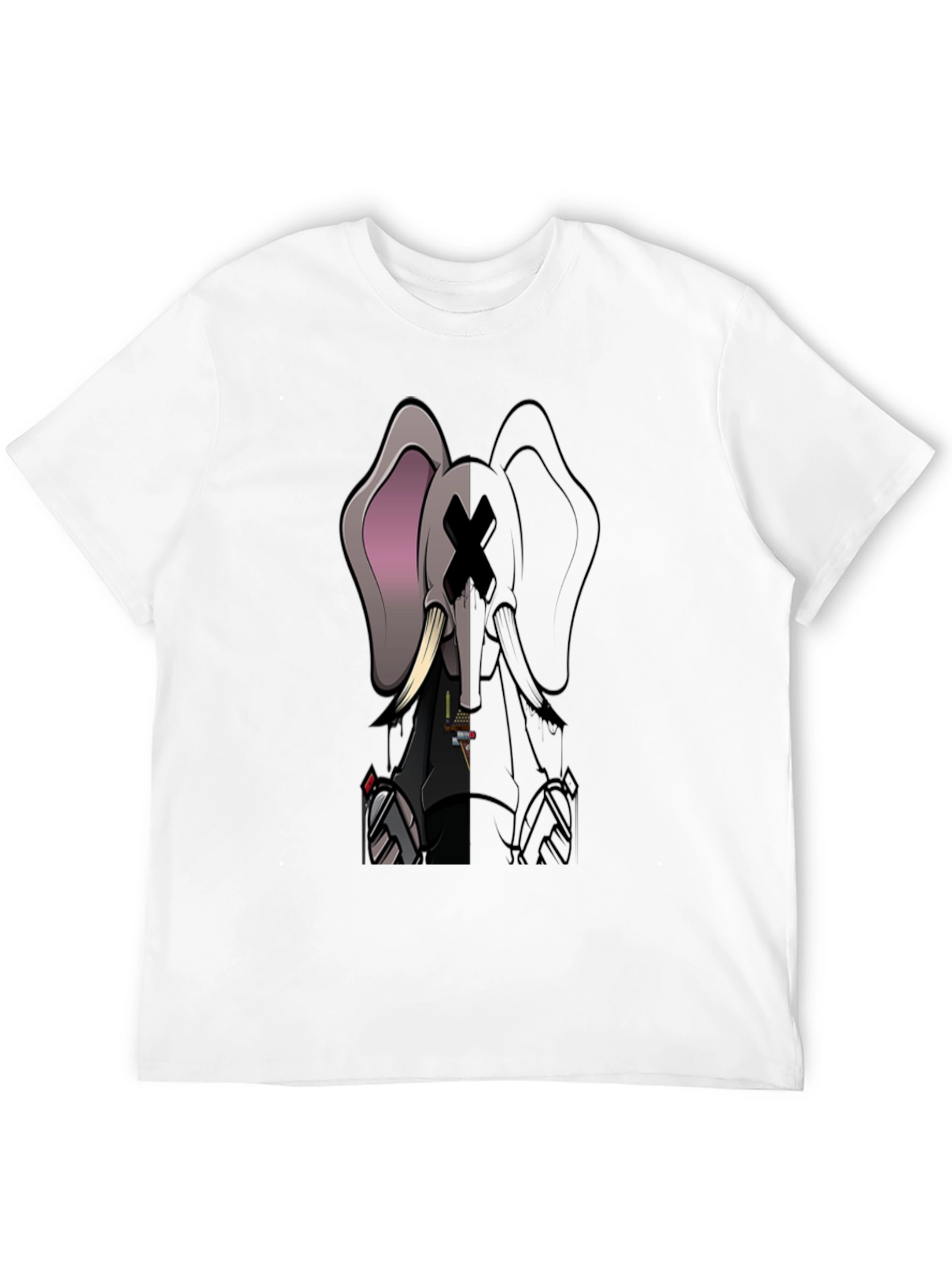 Elephant Graphic Print T-Shirt - Black