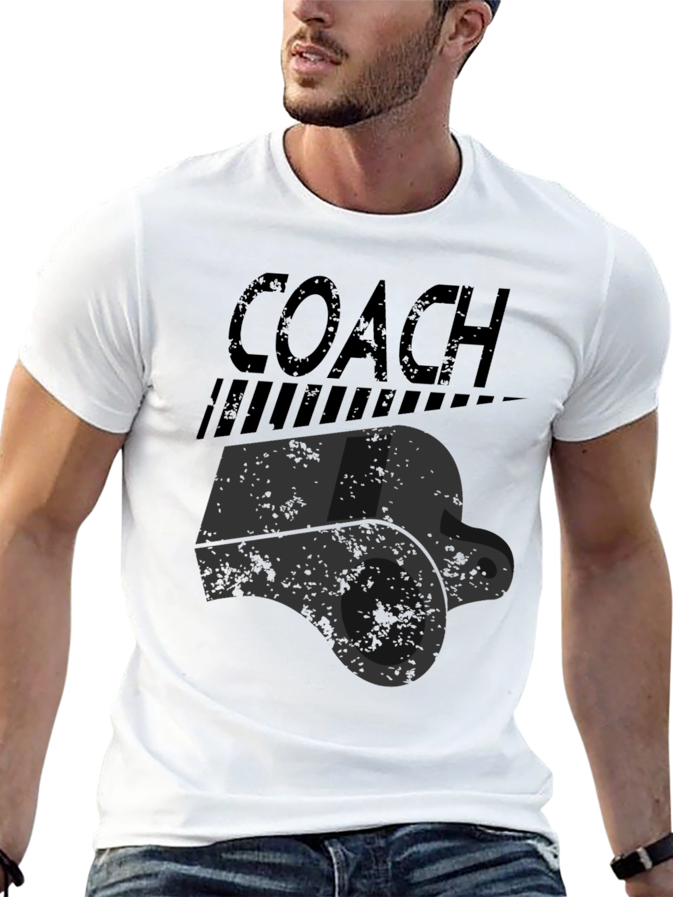 Coach Whistle Graphic T-Shirt - Sports Fan Apparel