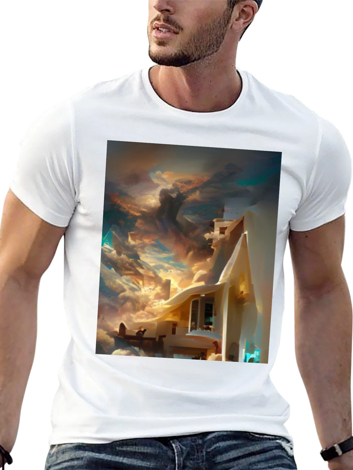 Surreal Skyscape T-Shirt - Artistic Dreamscape Design