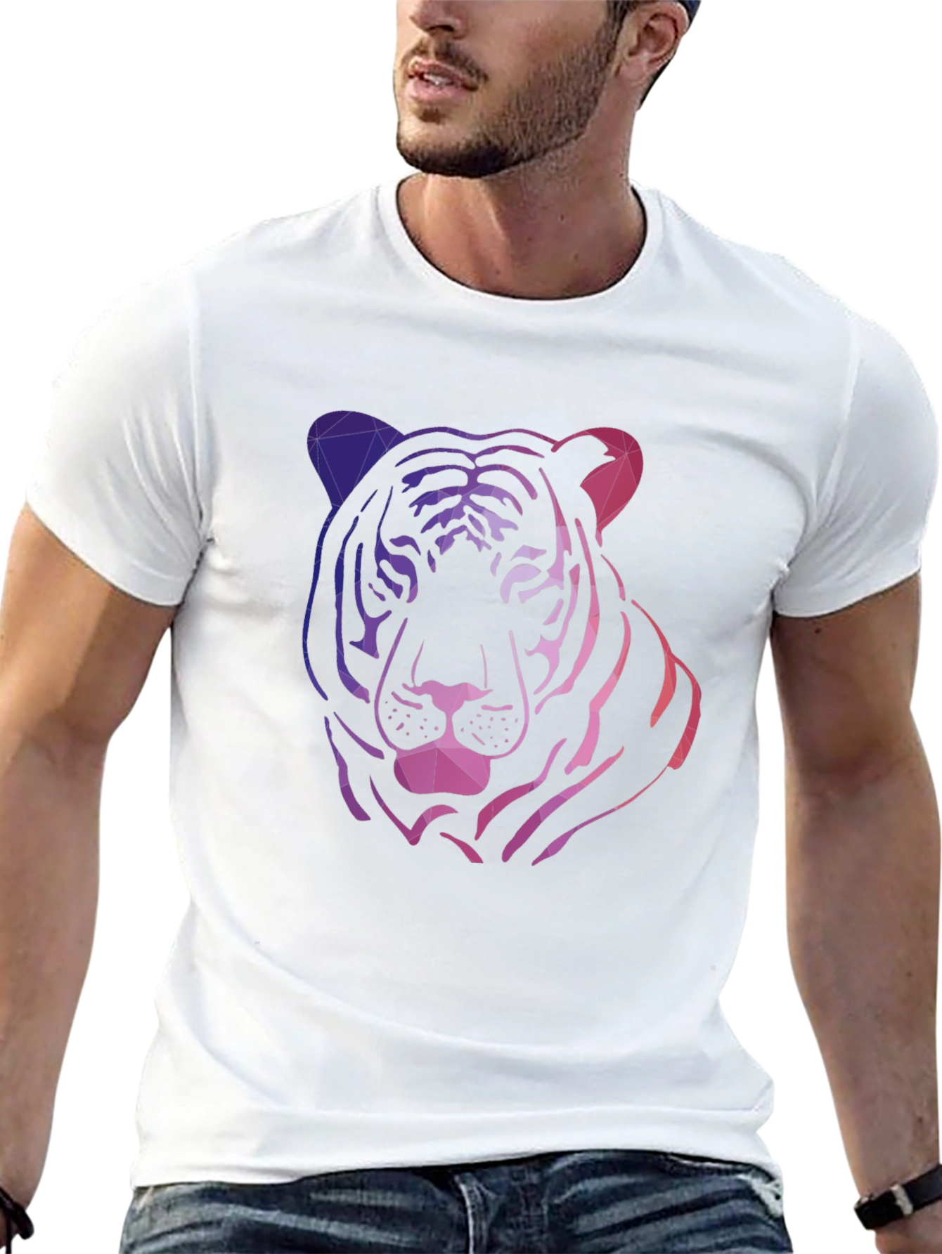 Geometric Tiger Graphic Tee - Cool & Modern Design