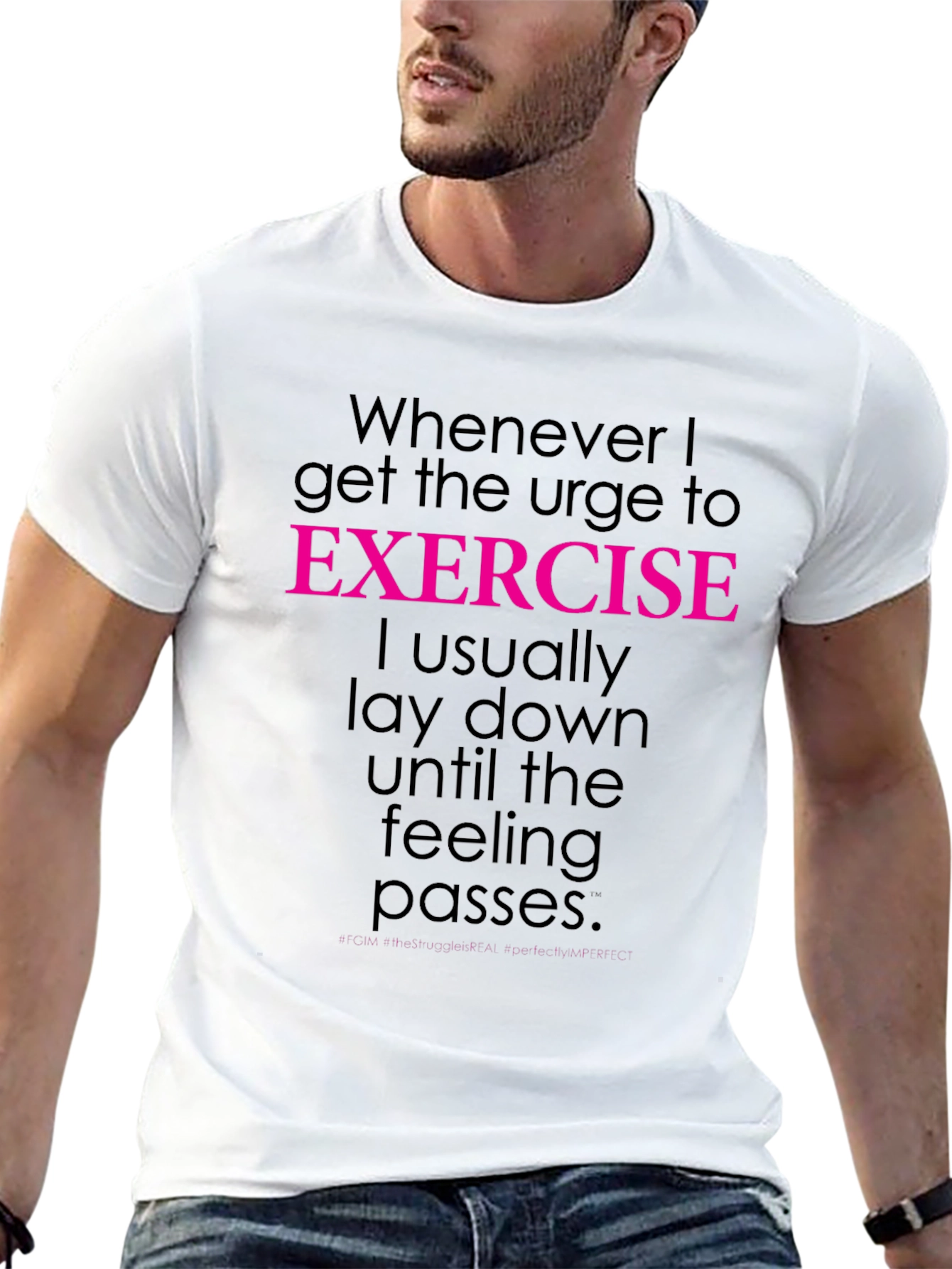 Funny Exercise Tee: Lay Down Feeling Passes