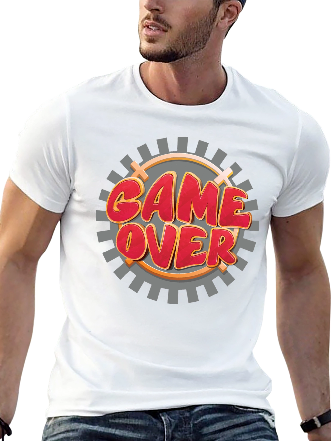Game Over Graphic Black T-Shirt for Gamers