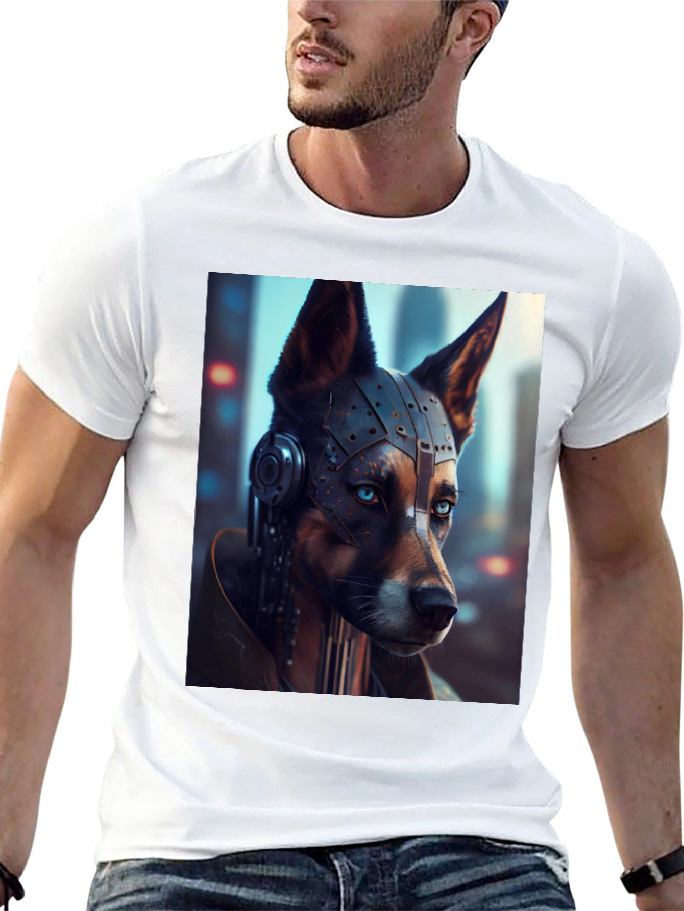 Cyberpunk Dog Graphic T-Shirt