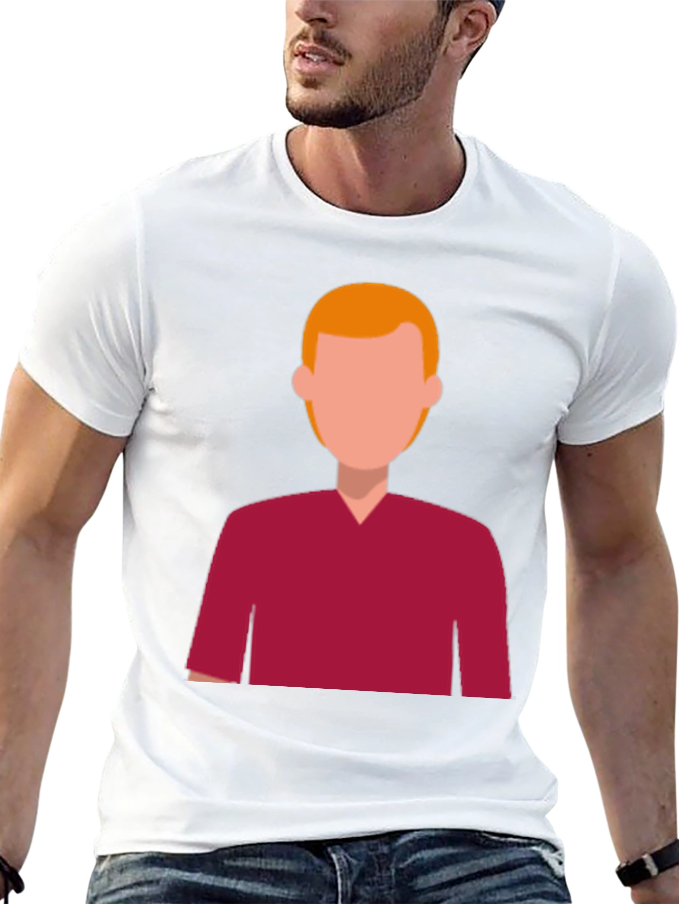 Modern Graphic Tee - Faceless Character Design
