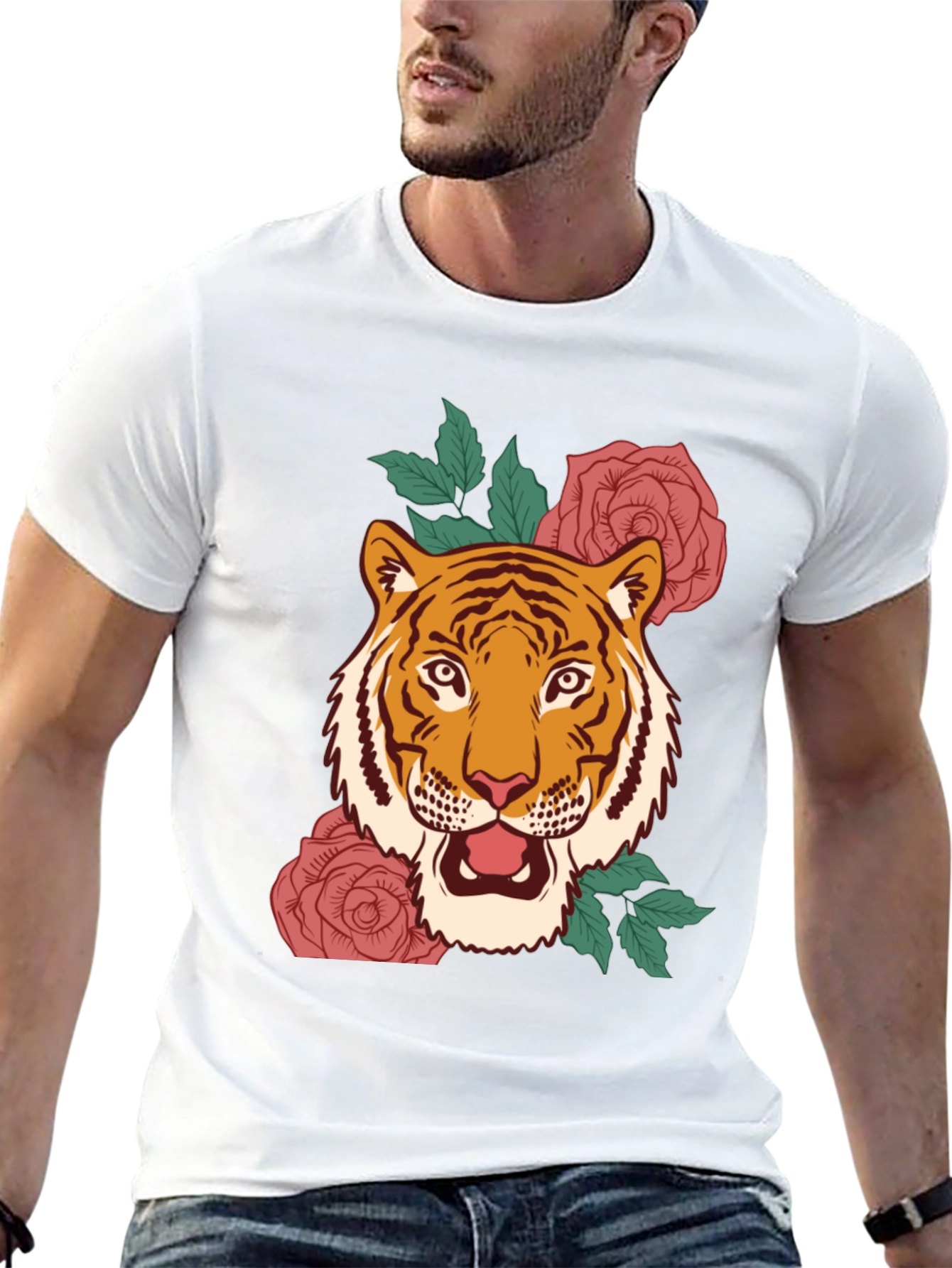 Tiger & Roses Graphic Tee