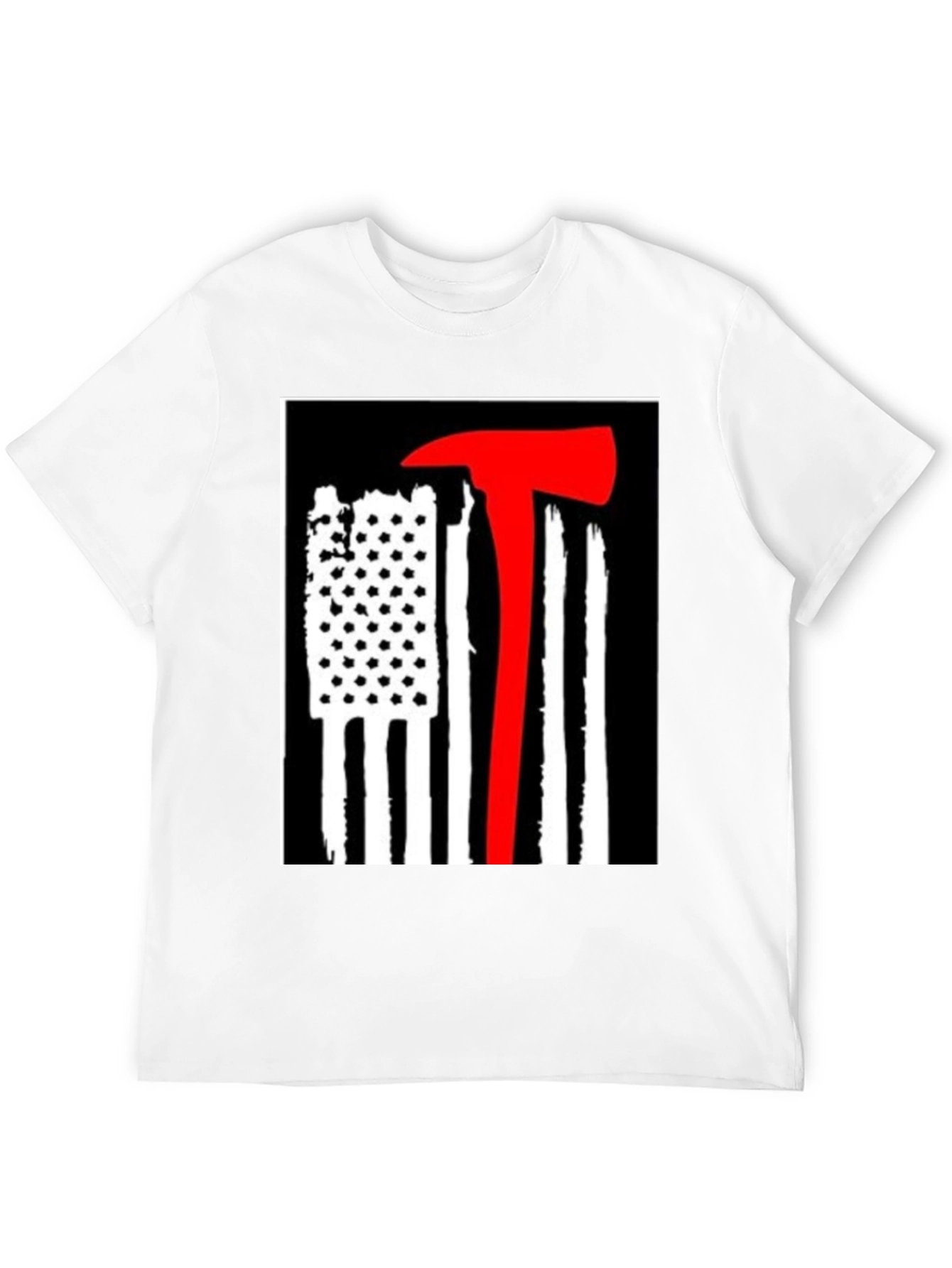 Firefighter Axe Flag Graphic Tee