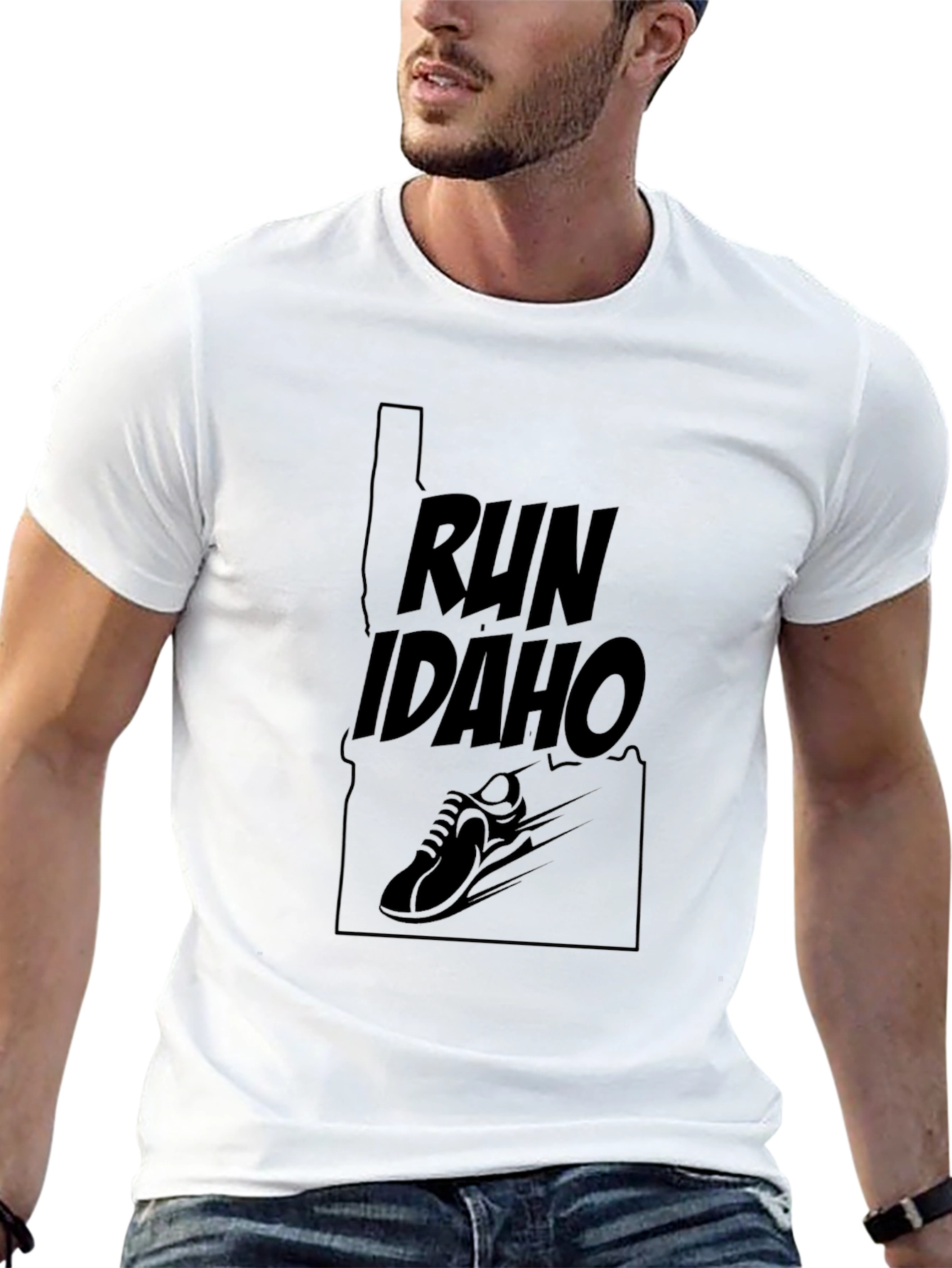 Run Idaho Black T-Shirt - State Pride