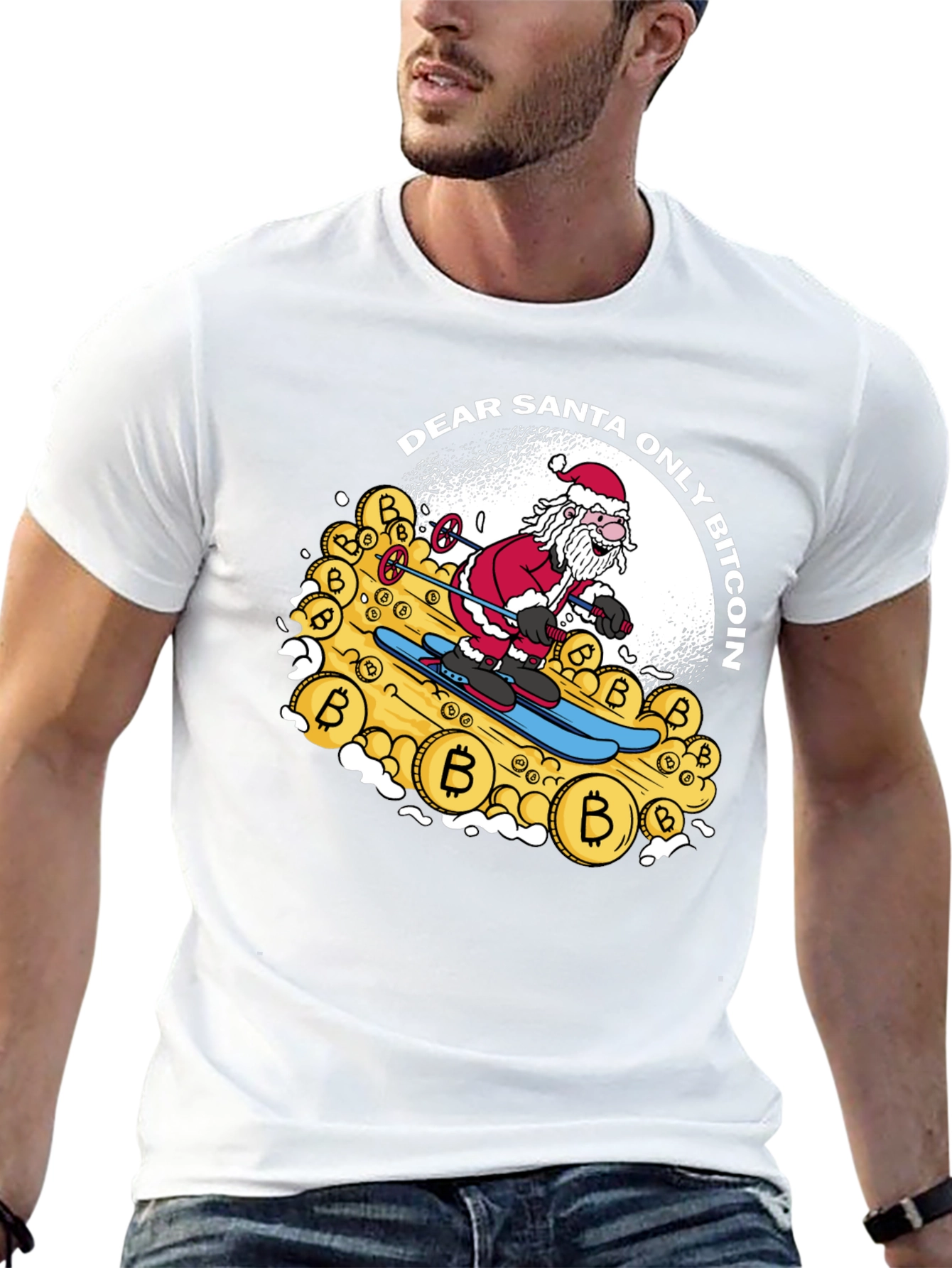 Bitcoin Santa T-Shirt - Crypto Christmas Tee