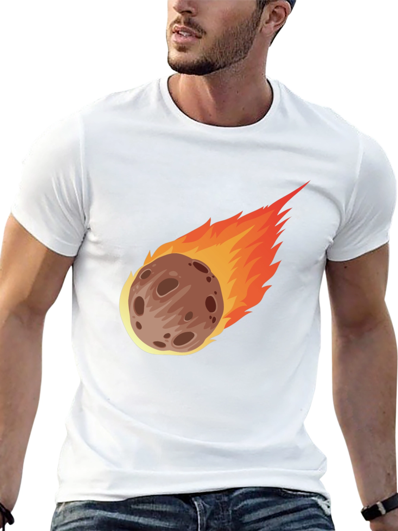 Meteor Strike Graphic T-Shirt - Black Cotton Tee