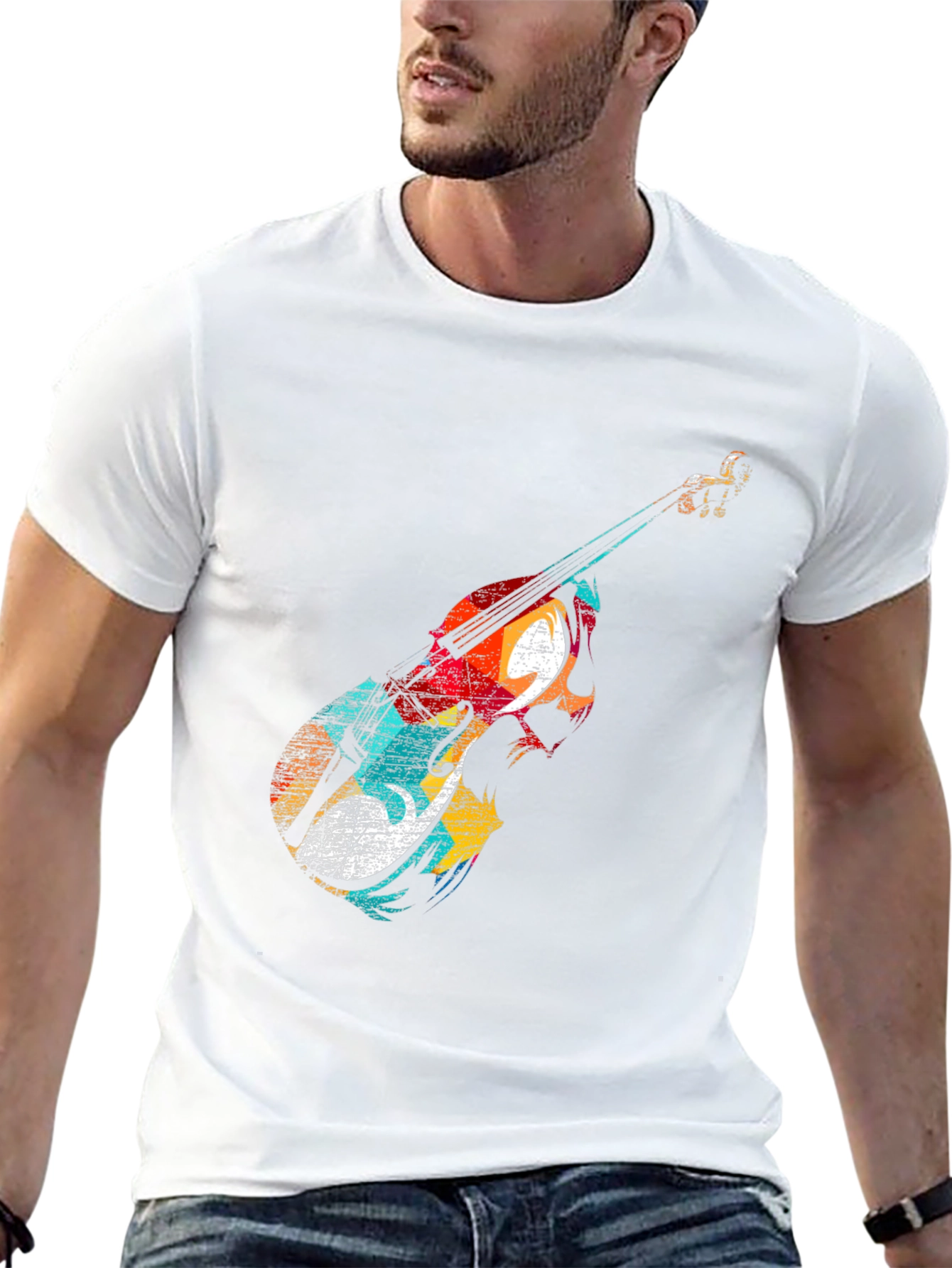 Abstract Violin Graphic Tee - Music Lover Shirt