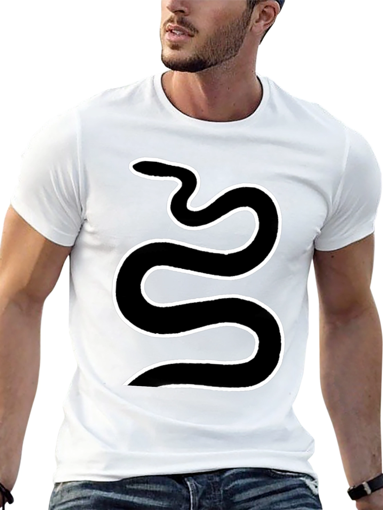 Black Snake Graphic Tee - Cool Serpent Design