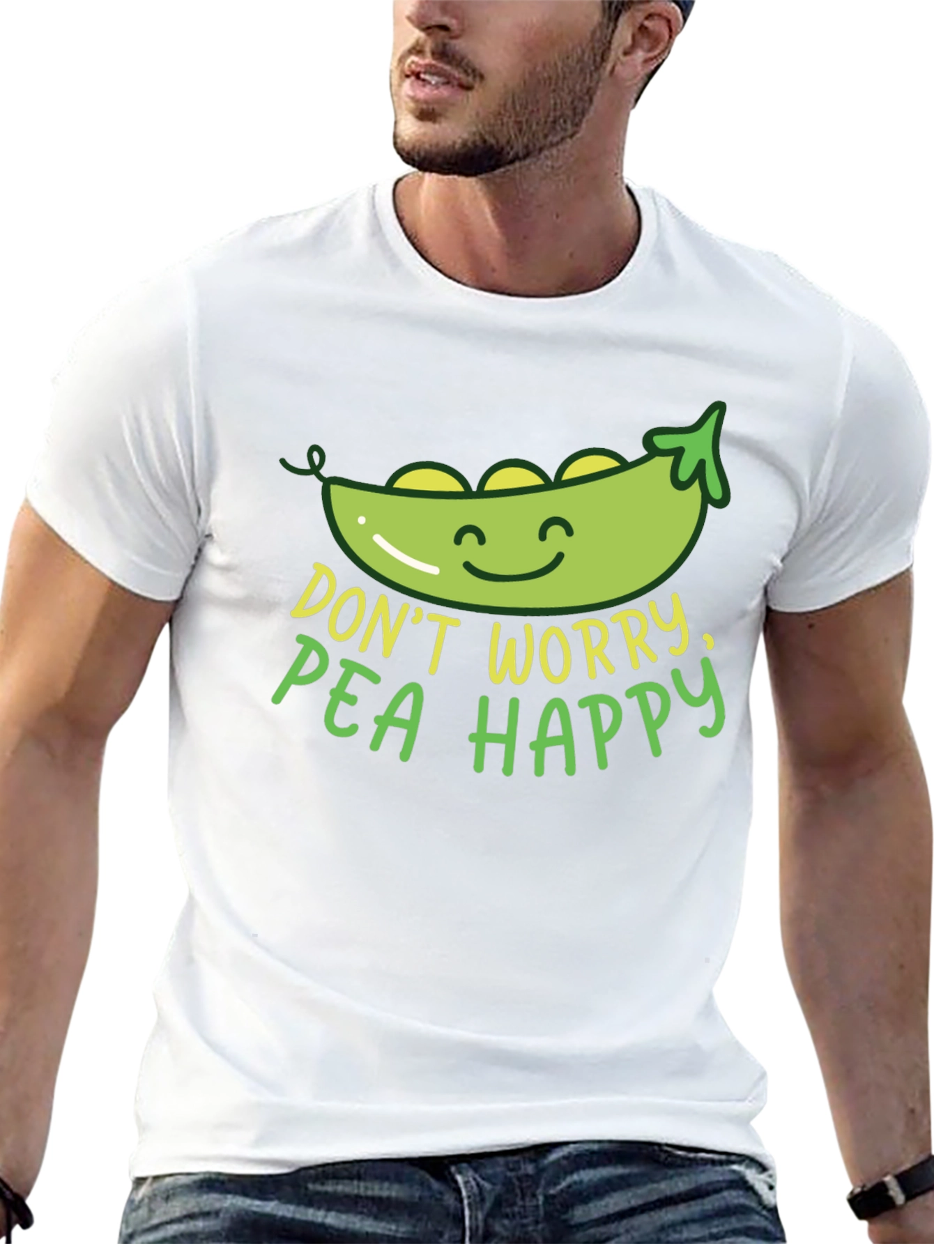 Dont Worry Pea Happy Graphic T-Shirt