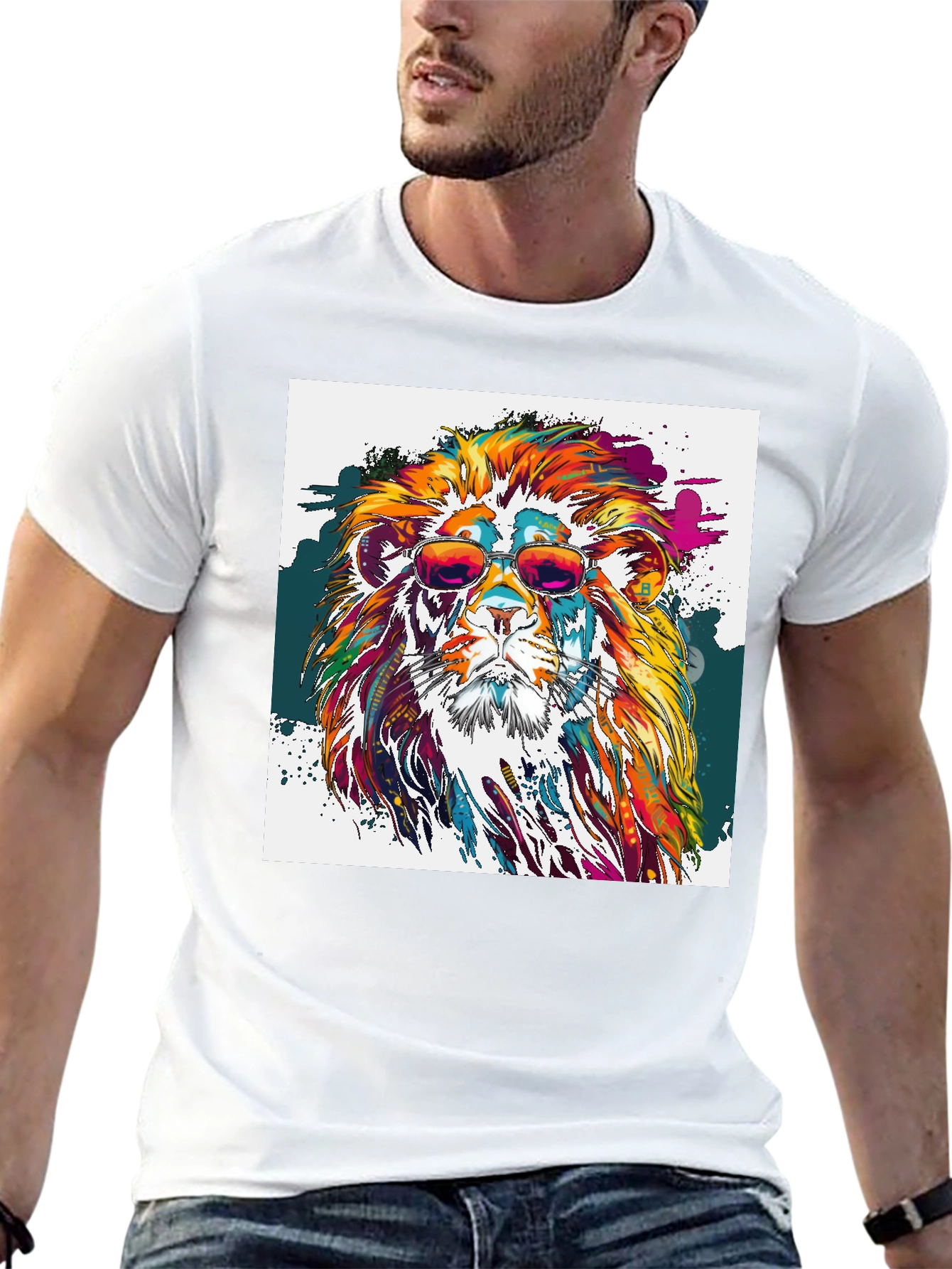 Cool Lion Graphic Tee - Mens Black T-Shirt