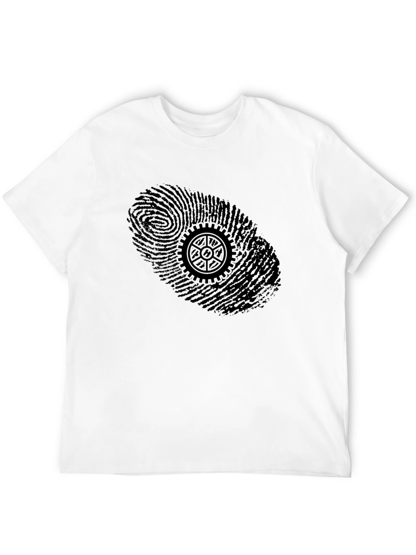 Gear Fingerprint Graphic T-Shirt - Unique Design