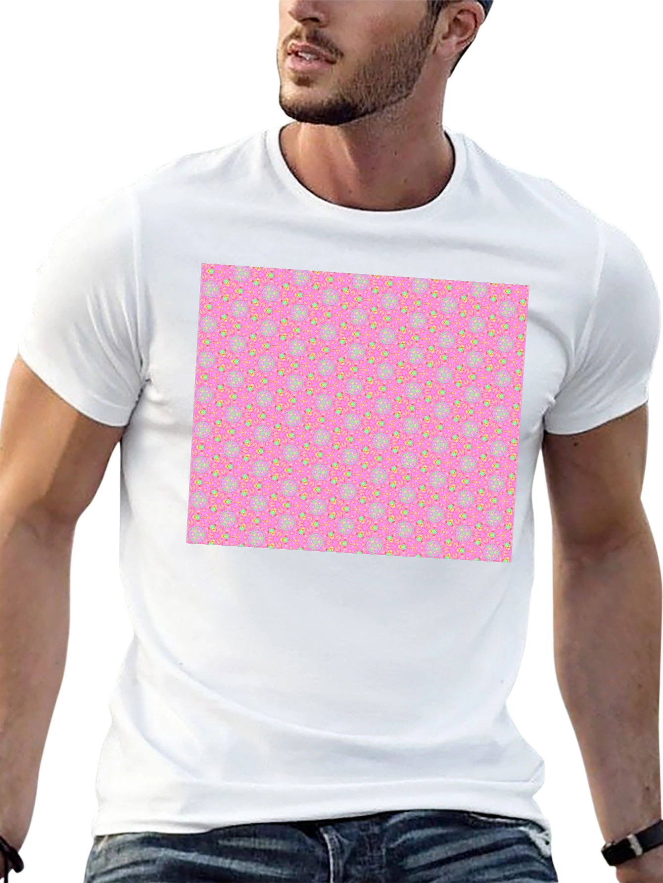 Patterned T-Shirt - Pink & Yellow Design