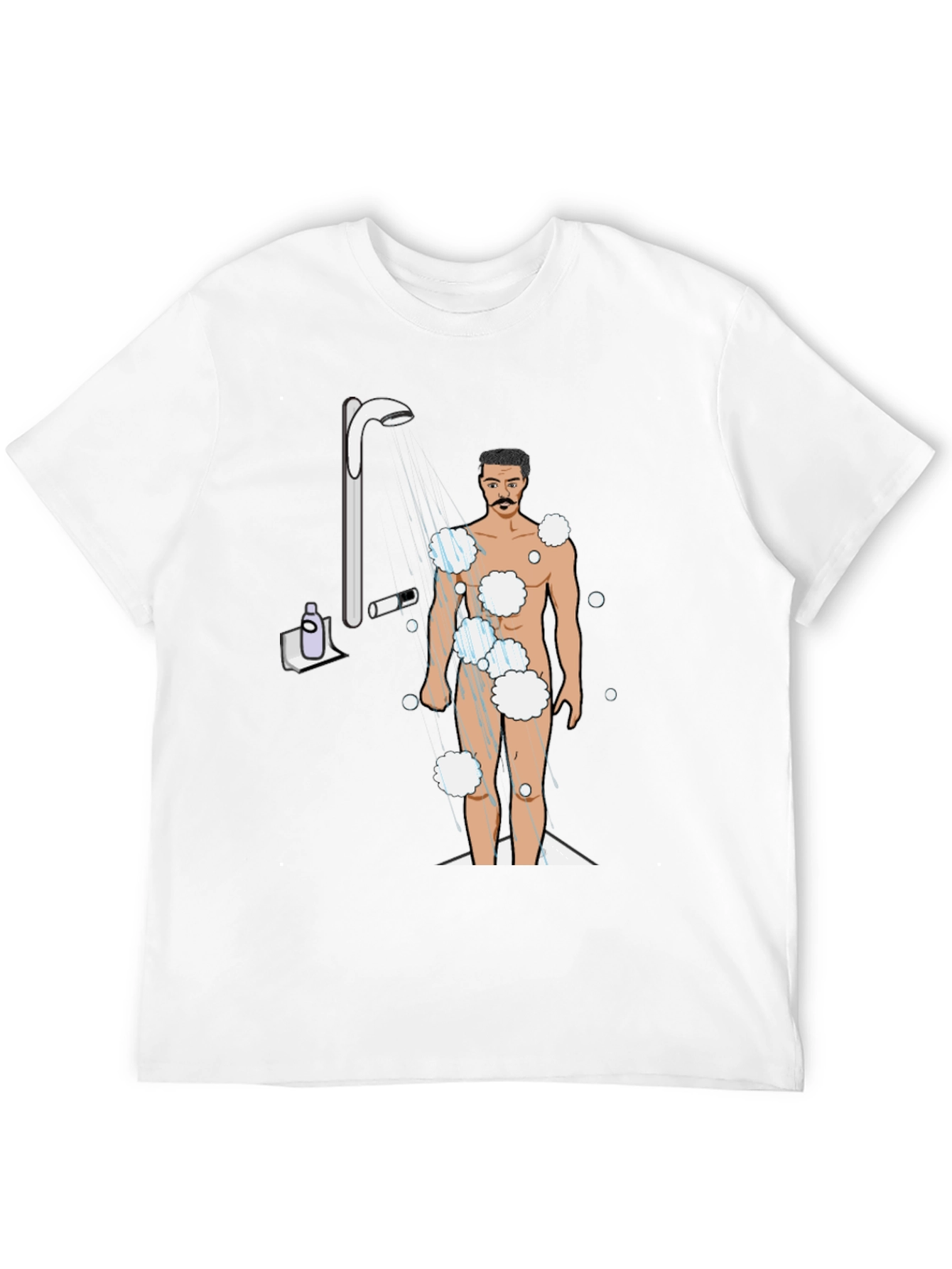 Humorous Shower Man Graphic T-Shirt