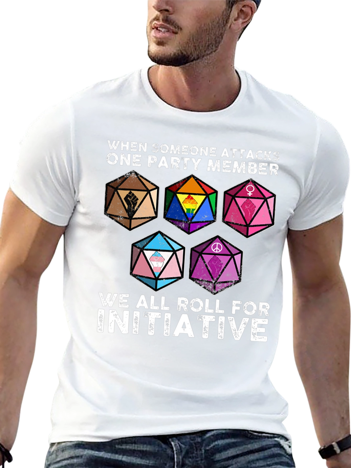 RPG Pride Dice T-Shirt - Roll for Initiative!