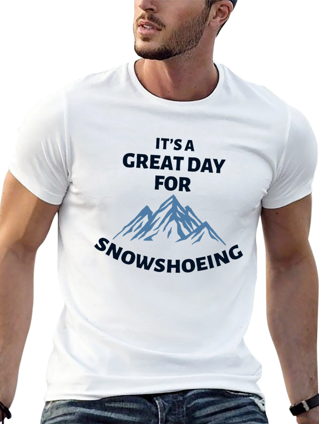 Great Day for Snowshoeing Black T-Shirt