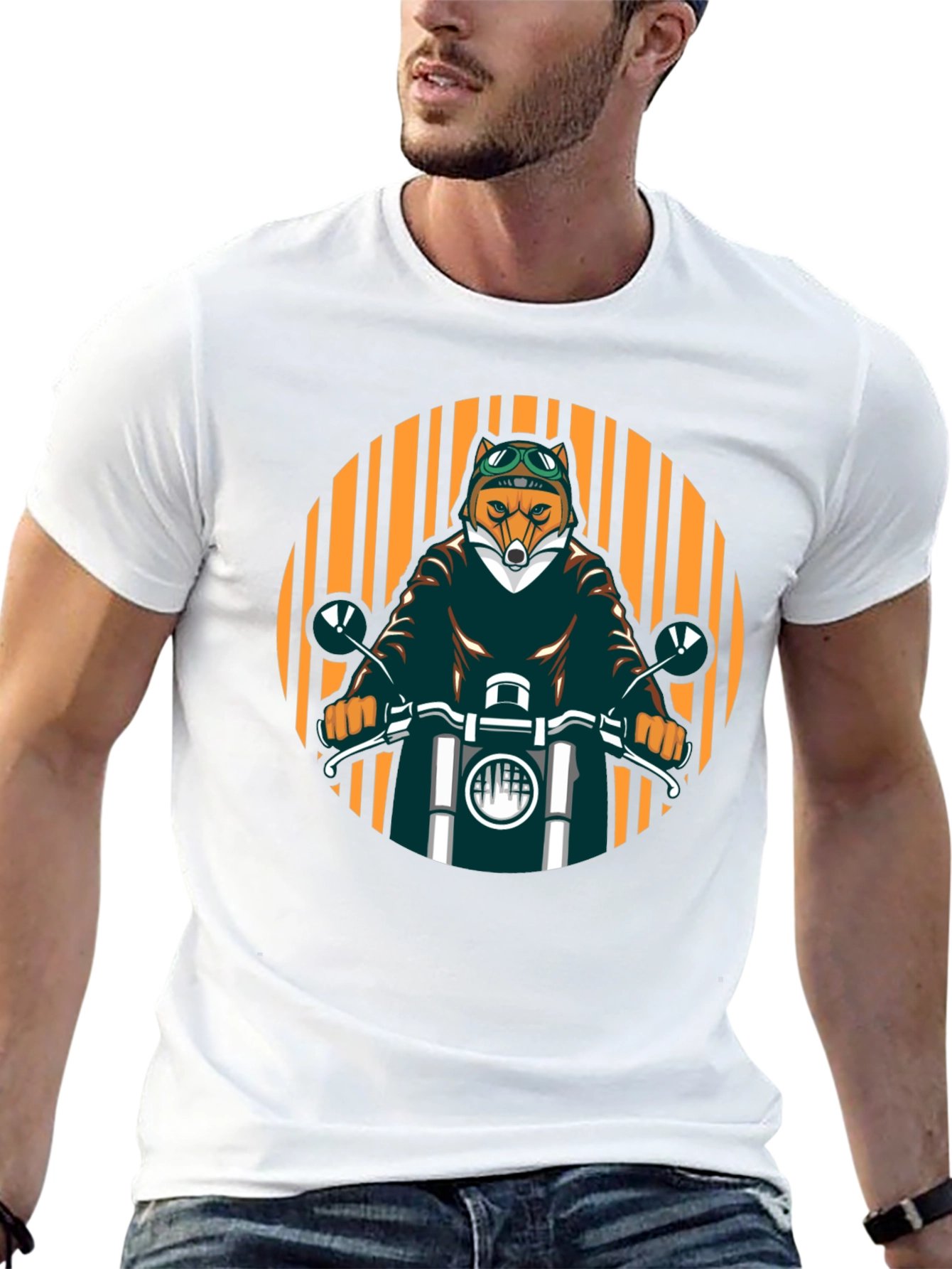 Cool Fox Biker Black T-Shirt
