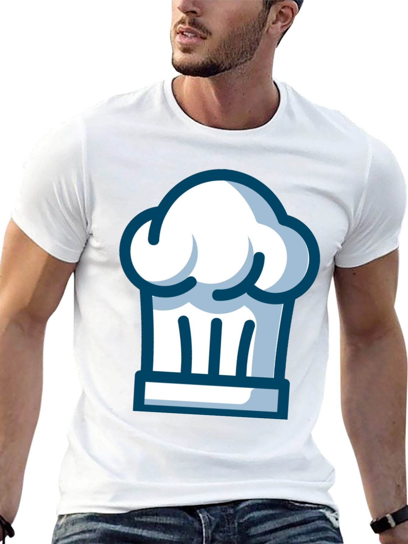 Chef Hat Graphic Tee - Black Cotton T-Shirt