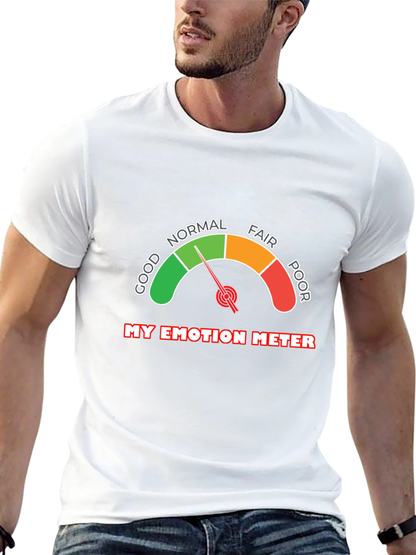 Emotion Meter Graphic T-Shirt - Fun & Relatable Tee