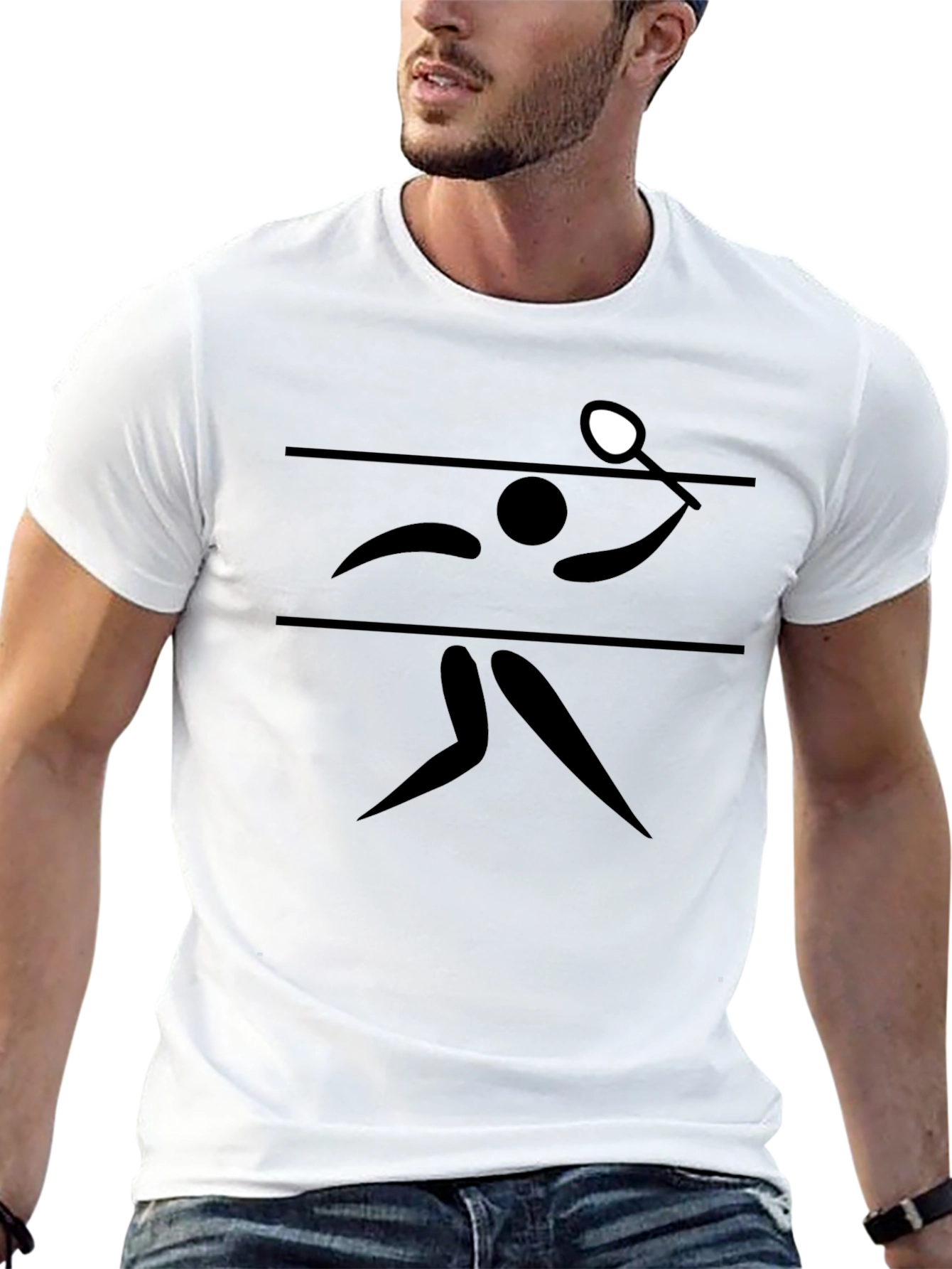 Table Tennis Graphic Tee - Black Cotton T-Shirt
