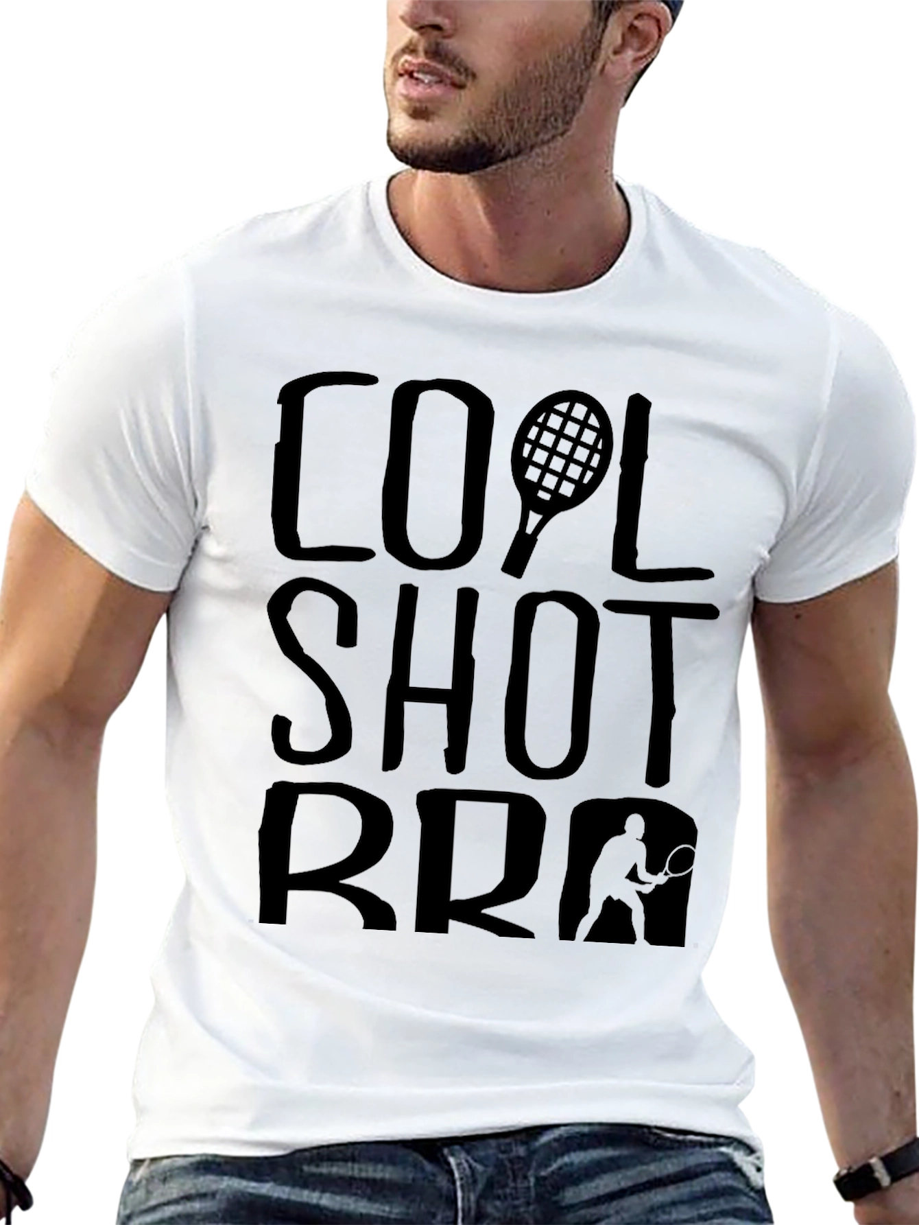 Cool Shot Bro Tennis Graphic T-Shirt