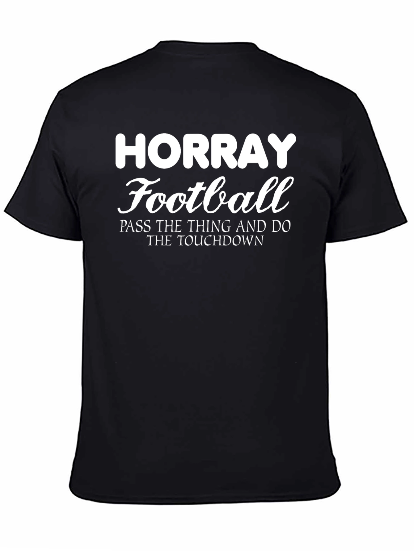 Hooray Football Graphic T-Shirt - Black Cotton Tee