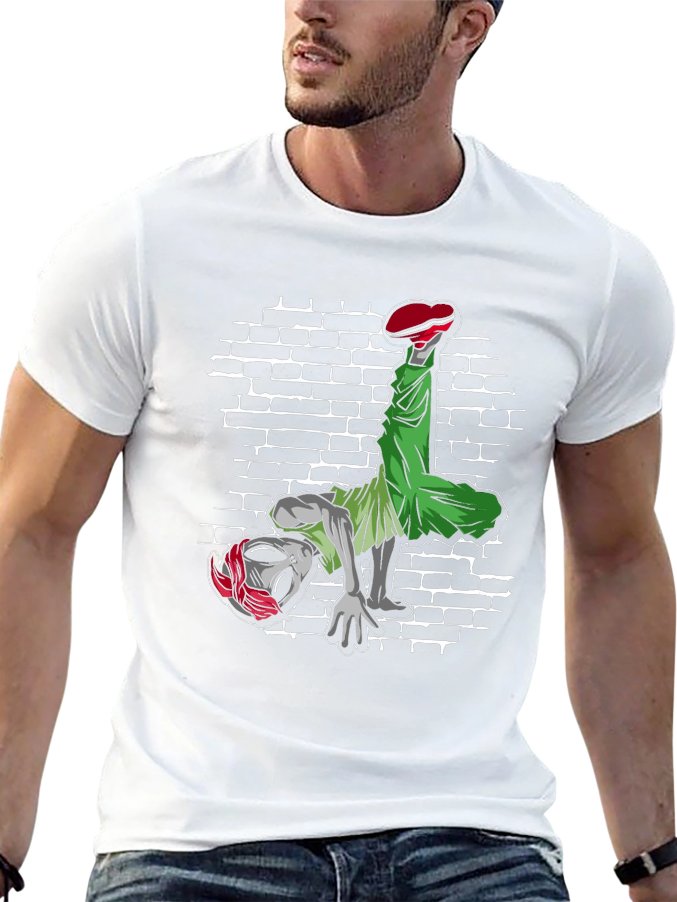Alien Breakdancer Graphic Tee - Black