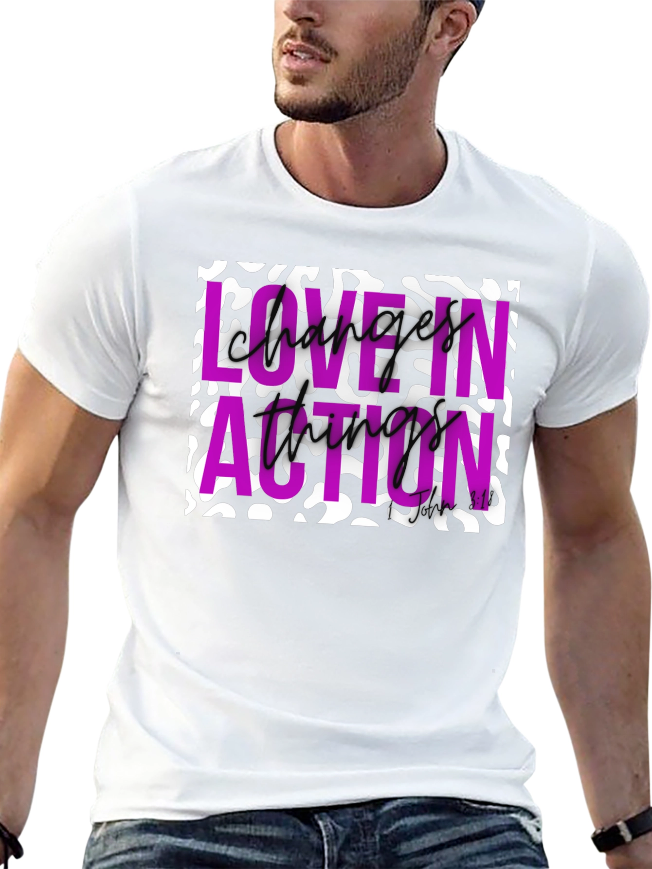 Love in Action Graphic Tee - Black