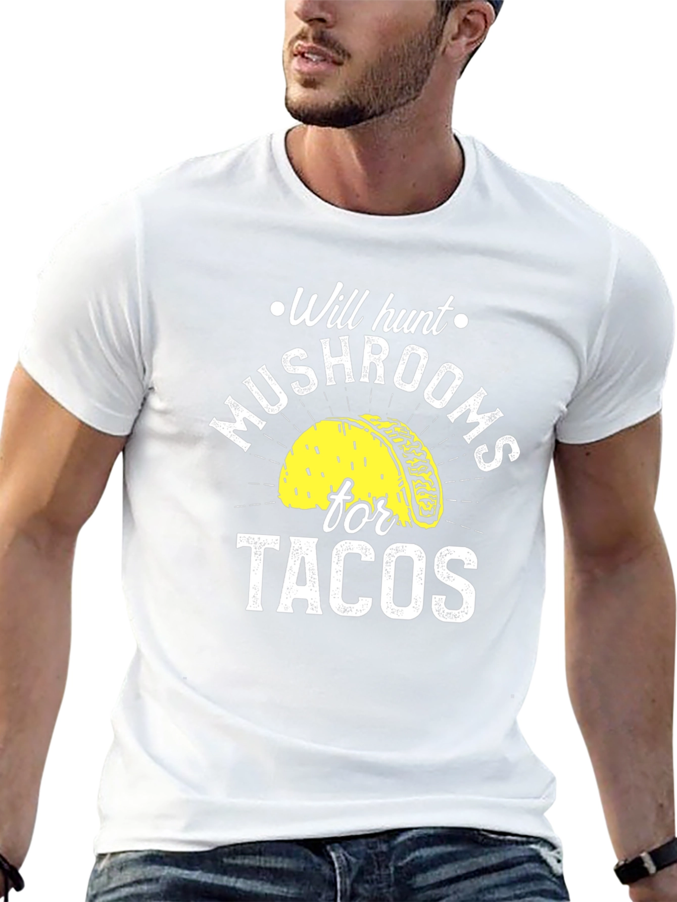 Mushroom Hunting Tacos Funny Graphic Tee