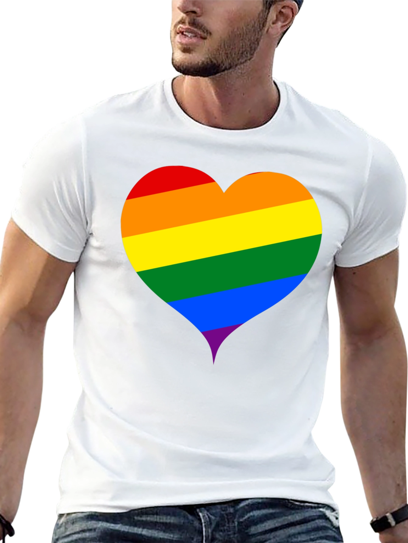 Pride Heart Tee - Black Unisex T-Shirt