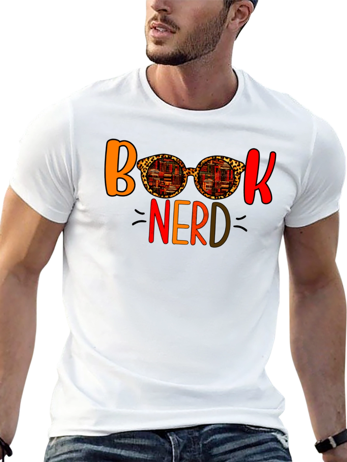 Book Nerd Leopard Print Glasses T-Shirt