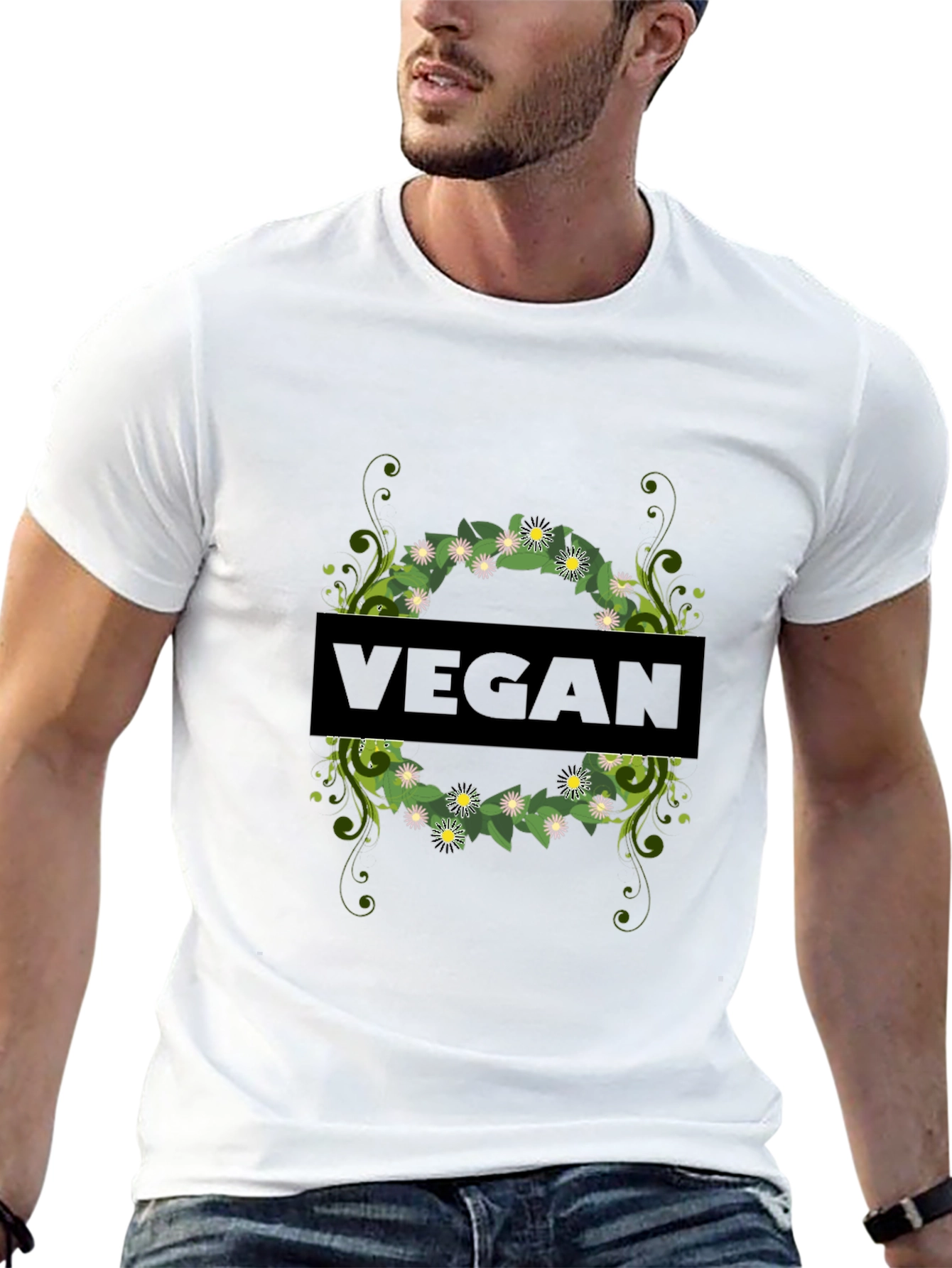 Vegan Floral T-Shirt - Stylish & Comfortable