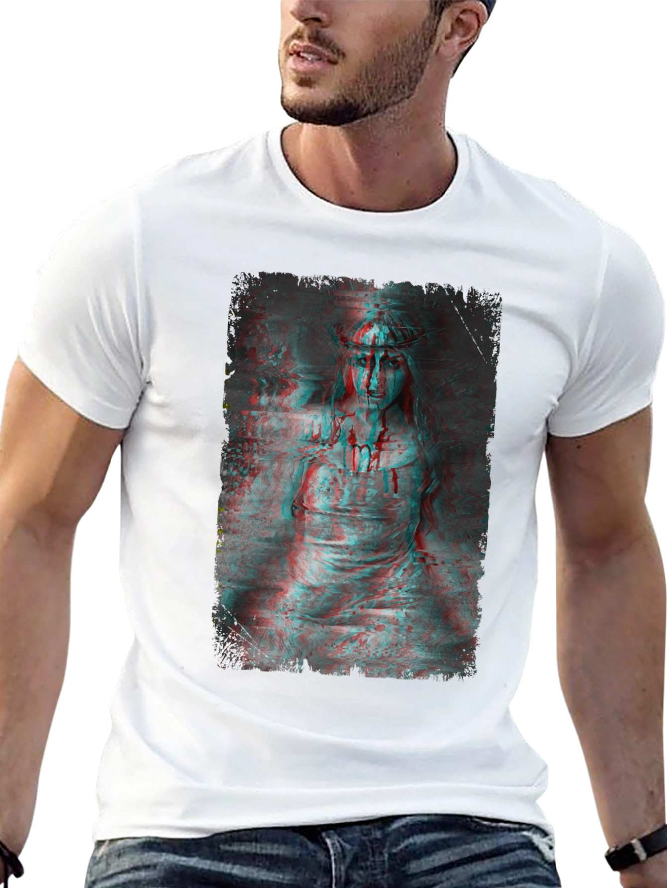 Gothic Horror 3D Graphic Print Black T-Shirt