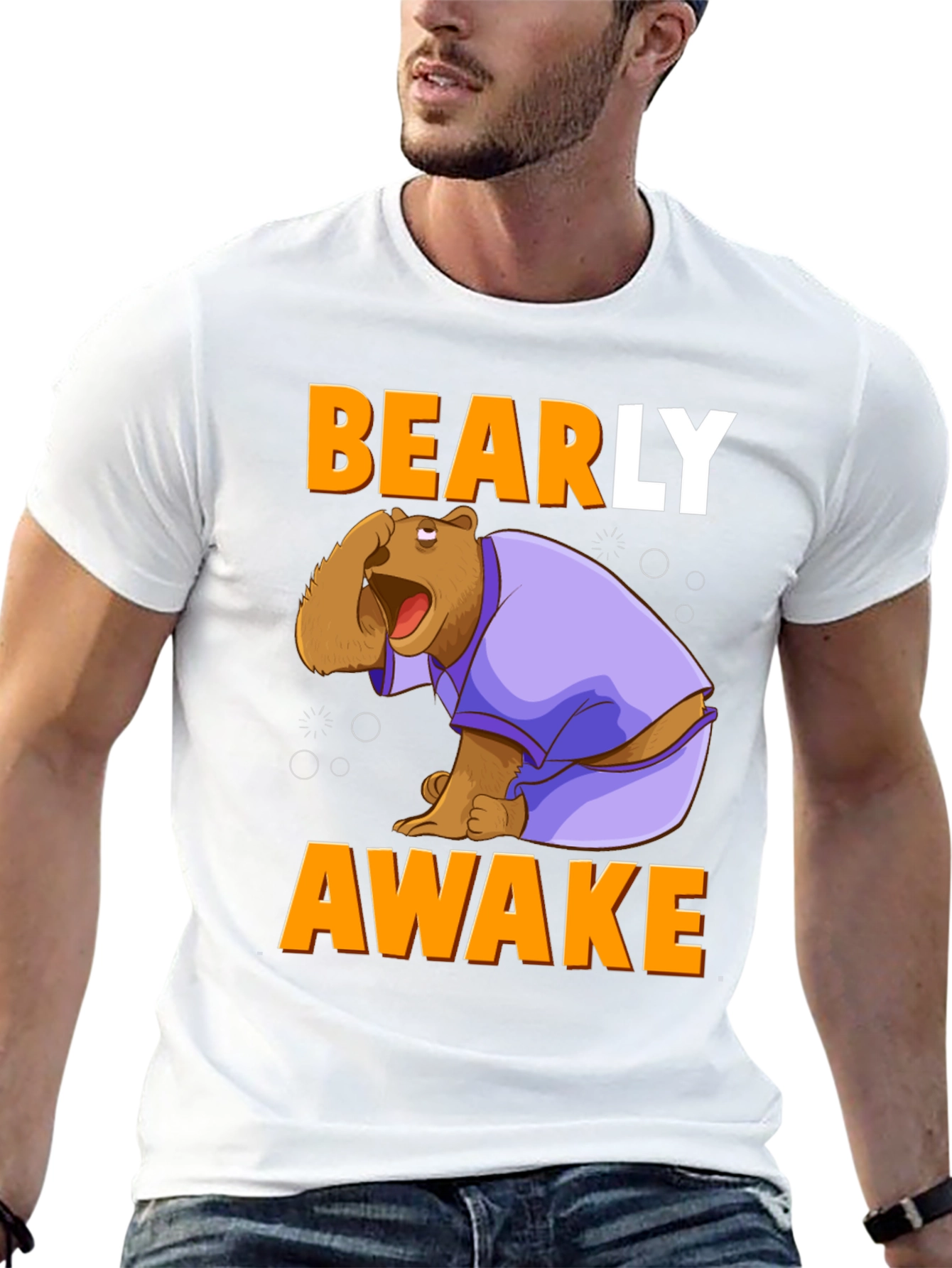 Bearly Awake T-Shirt - Funny Cartoon Bear Tee