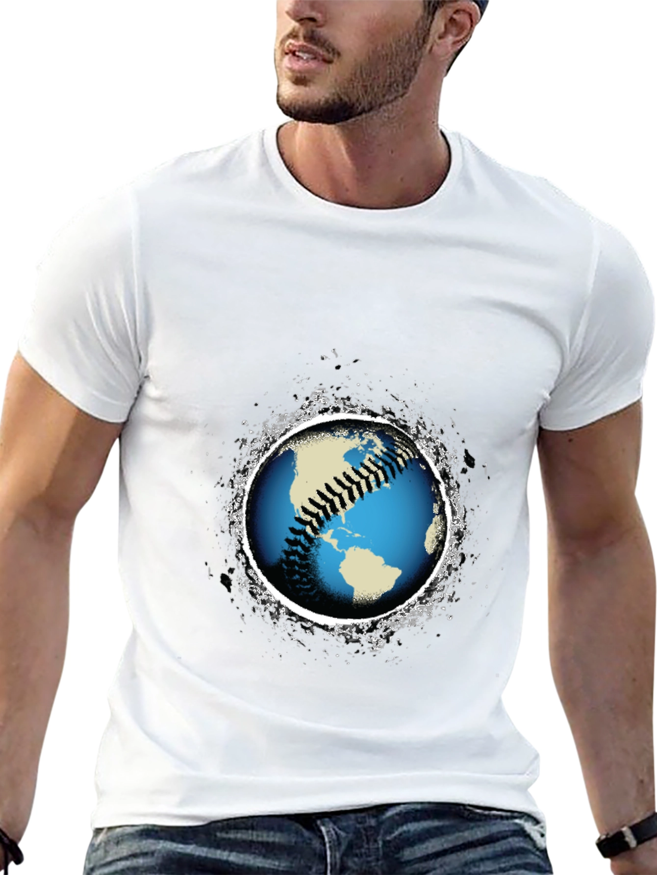 Baseball Earth Graphic T-Shirt