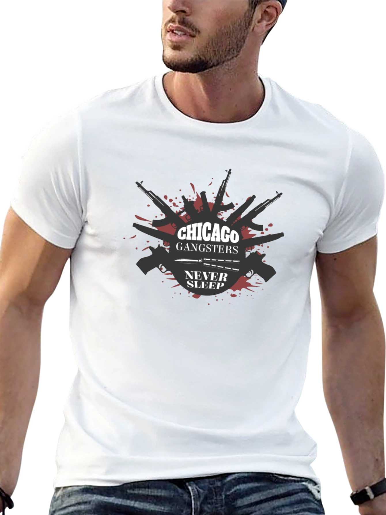 Chicago Gangsters Never Sleep Graphic T-Shirt