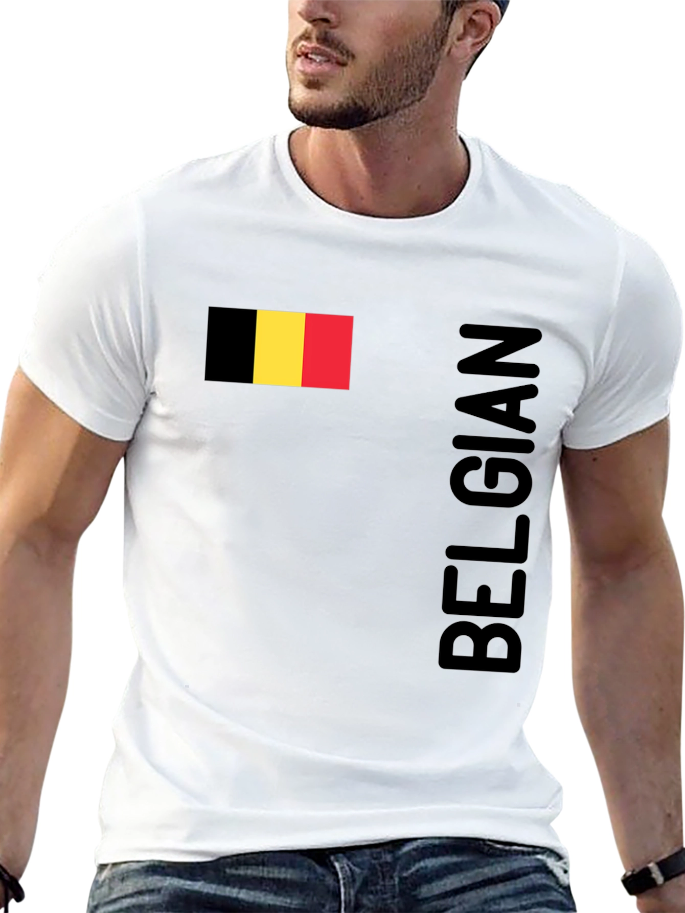 Belgian Flag T-Shirt - Black Patriotic Pride