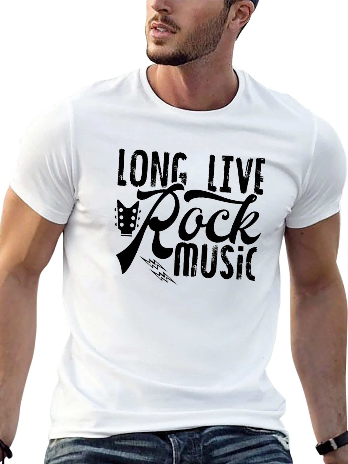 Long Live Rock Music Graphic Tee - Black